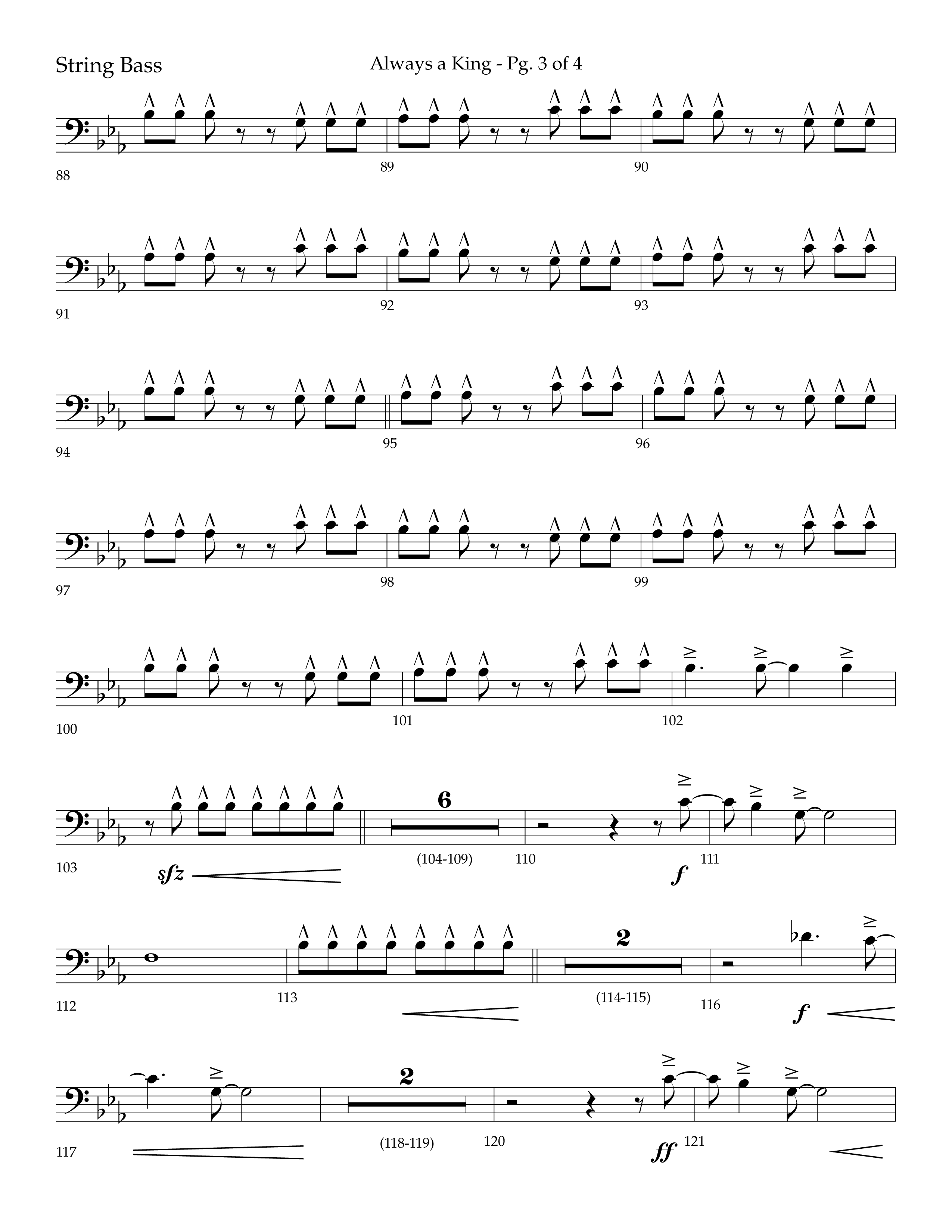 Always A King (Choral Anthem SATB) String Bass (Lifeway Choral / Arr. John Bolin / Arr. Don Koch)