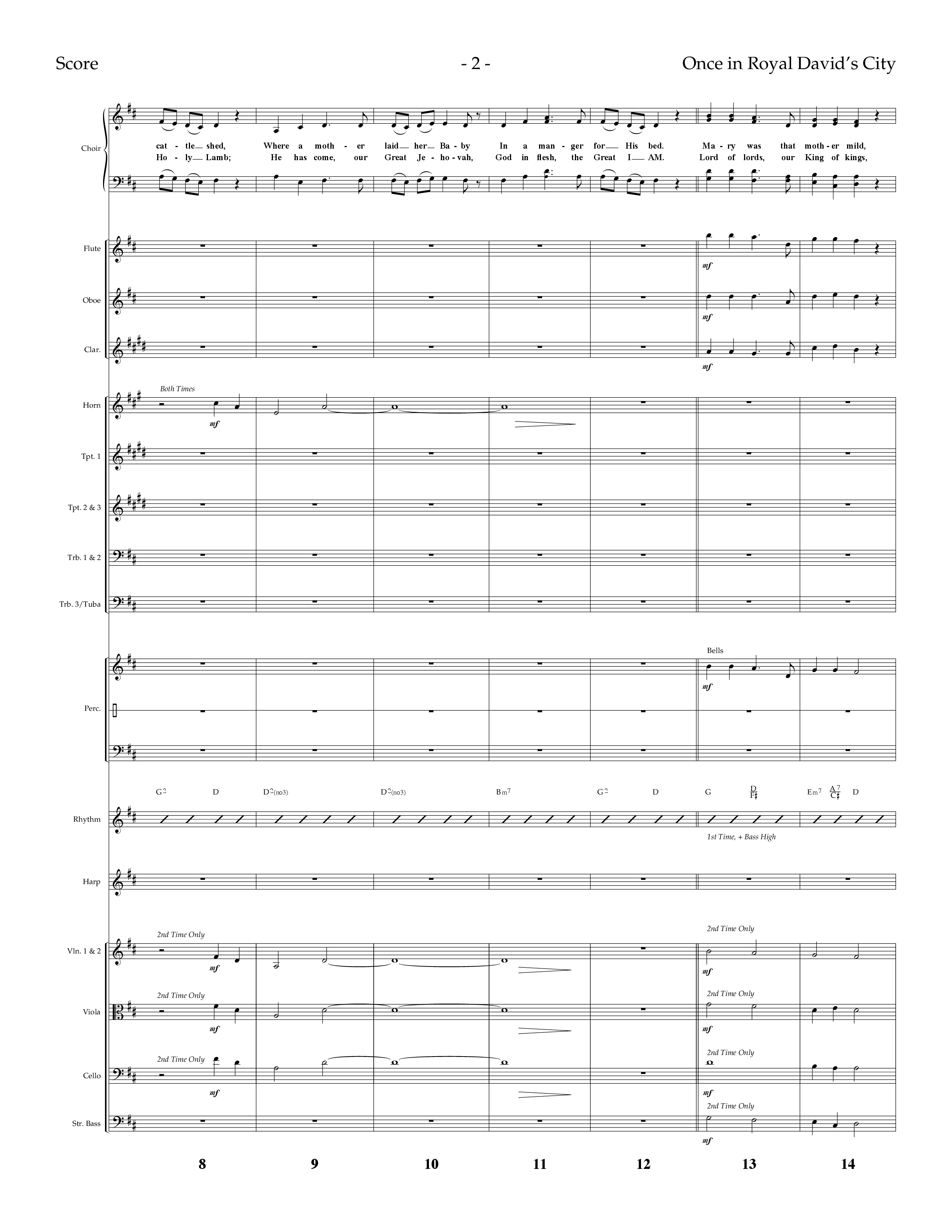Once In Royal David's City (Choral Anthem SATB) Orchestration (Lifeway Choral / Arr. Dennis Allen)