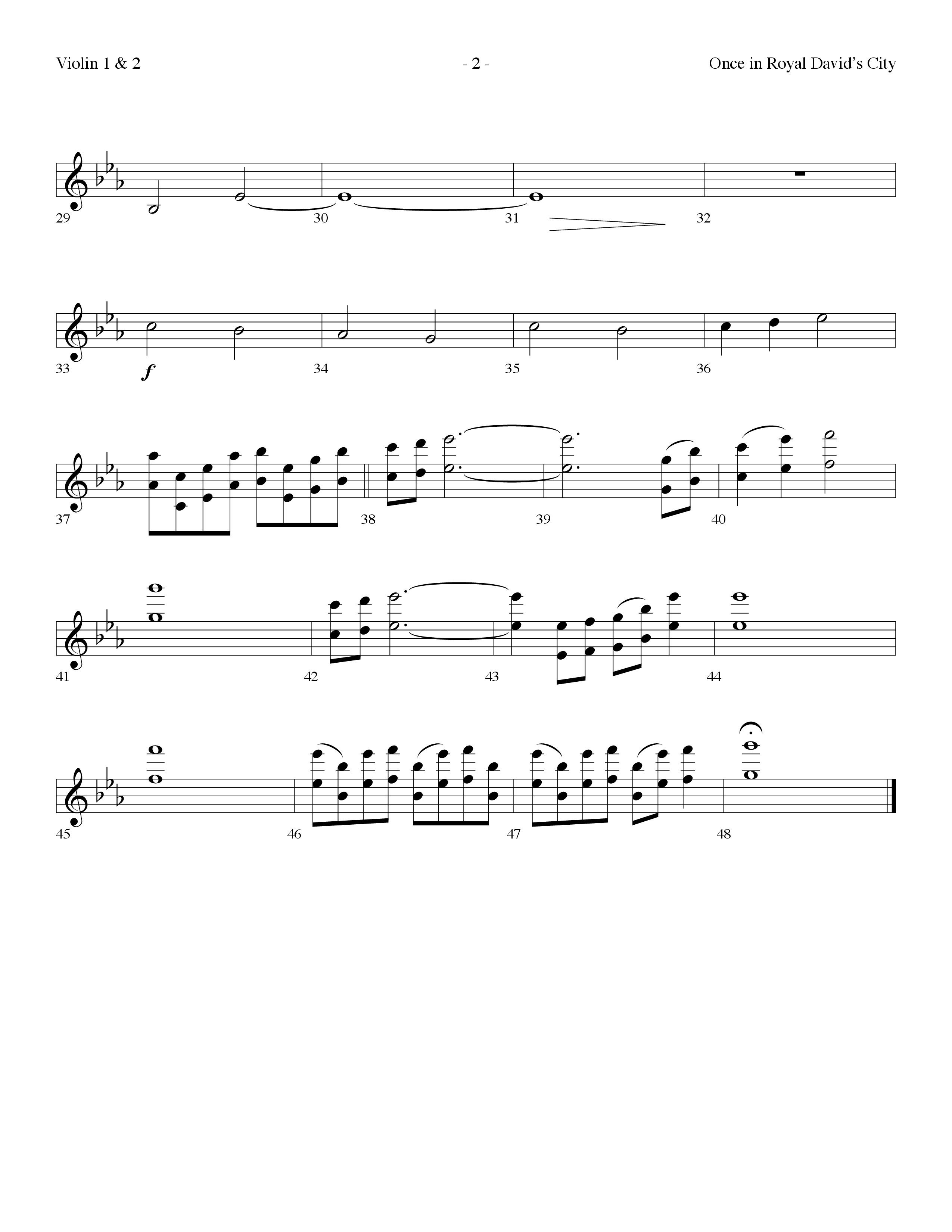 Once In Royal David's City (Choral Anthem SATB) Violin 1/2 (Lifeway Choral / Arr. Dennis Allen)