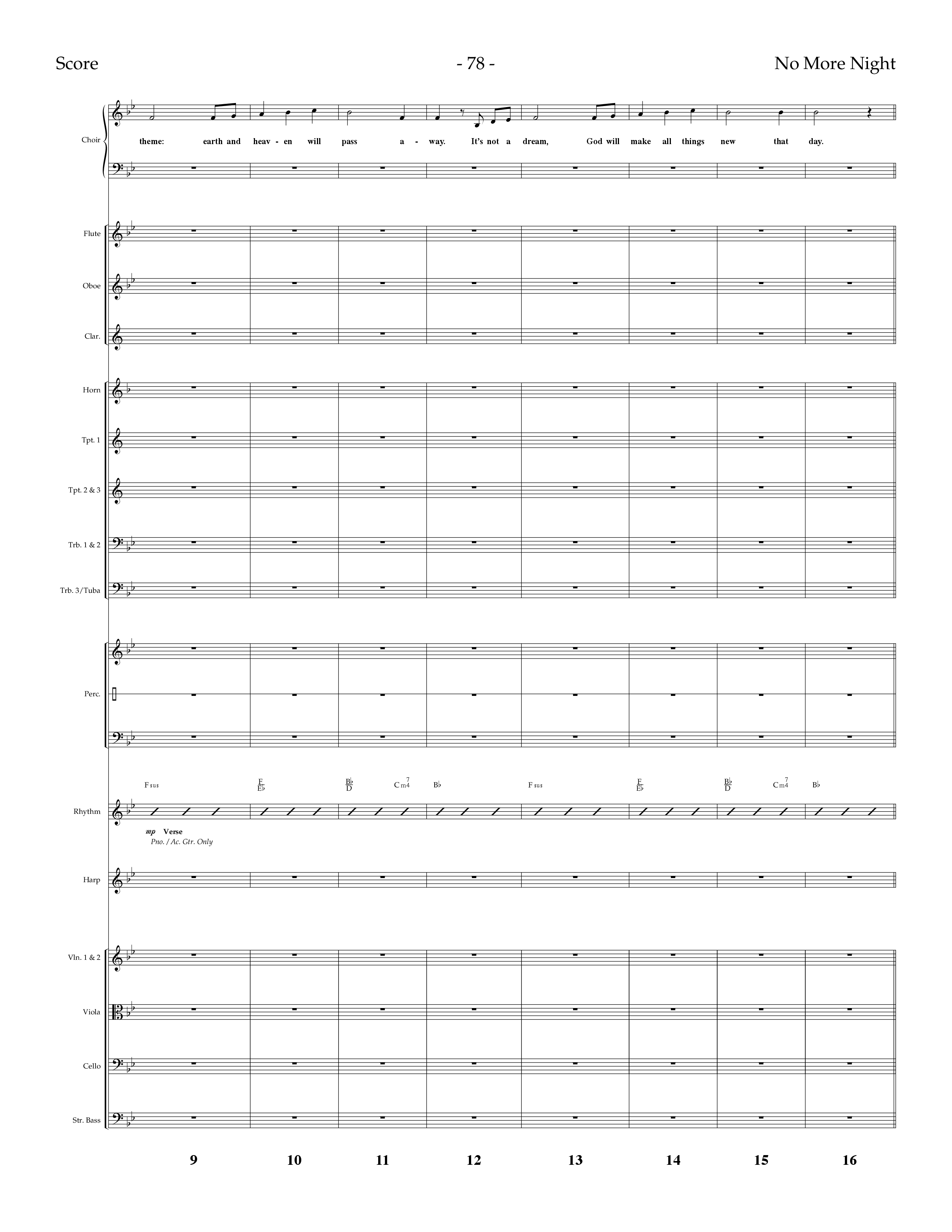 No More Night (Choral Anthem SATB) Orchestration (Lifeway Choral / Arr. Dennis Allen)