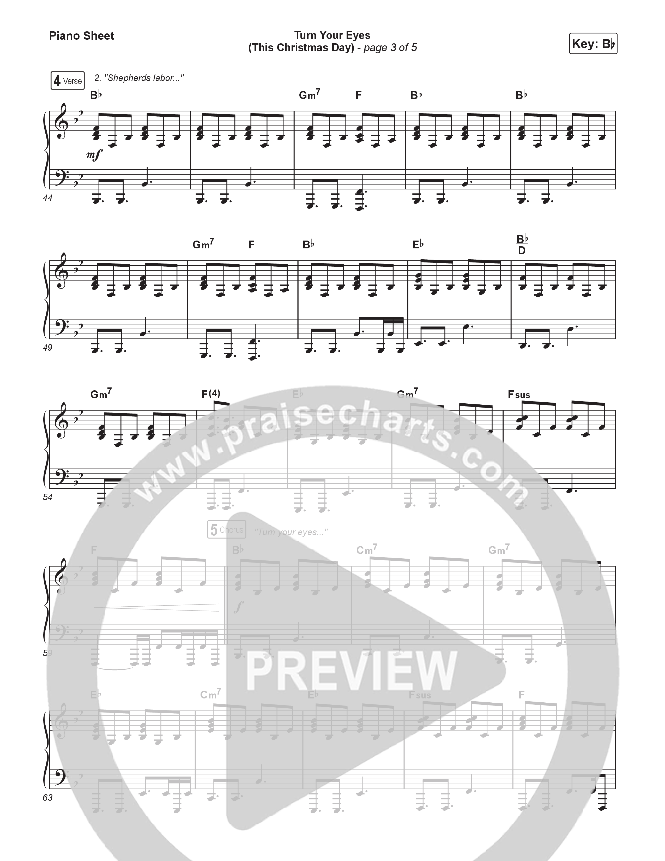 Turn Your Eyes (This Christmas Day) Piano Sheet (Tasha Layton)