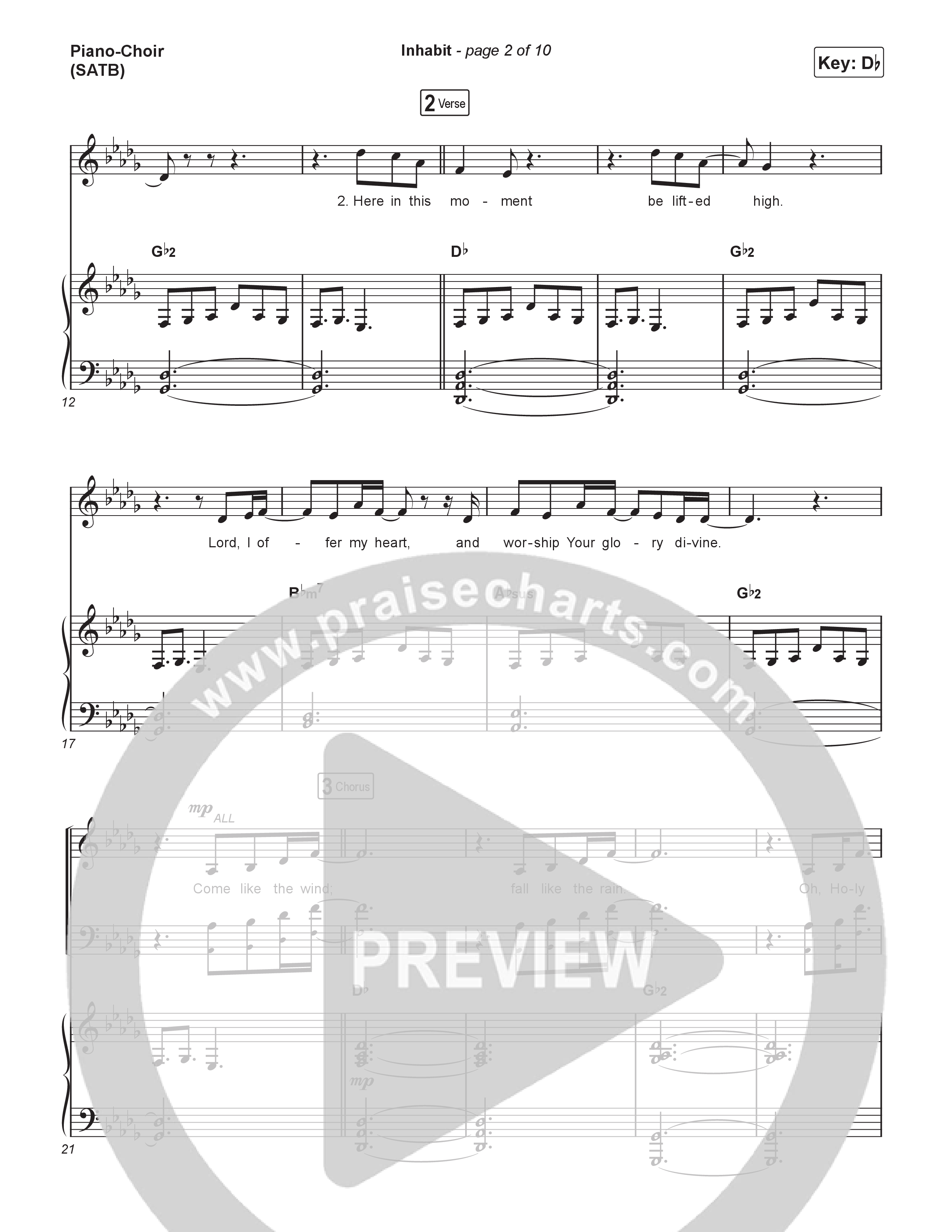 Inhabit Piano/Vocal (SATB) (Lakewood Music)