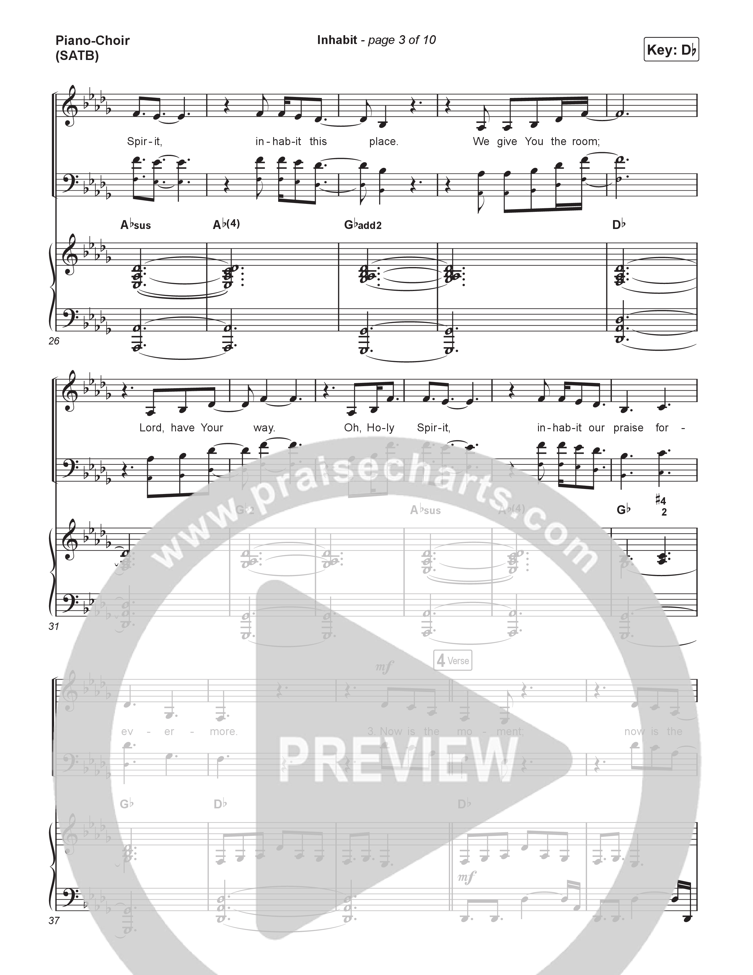 Inhabit Piano/Vocal (SATB) (Lakewood Music)