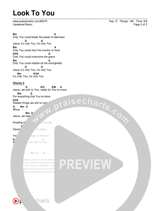 Look To You Chords & Lyrics (Lakewood Music)