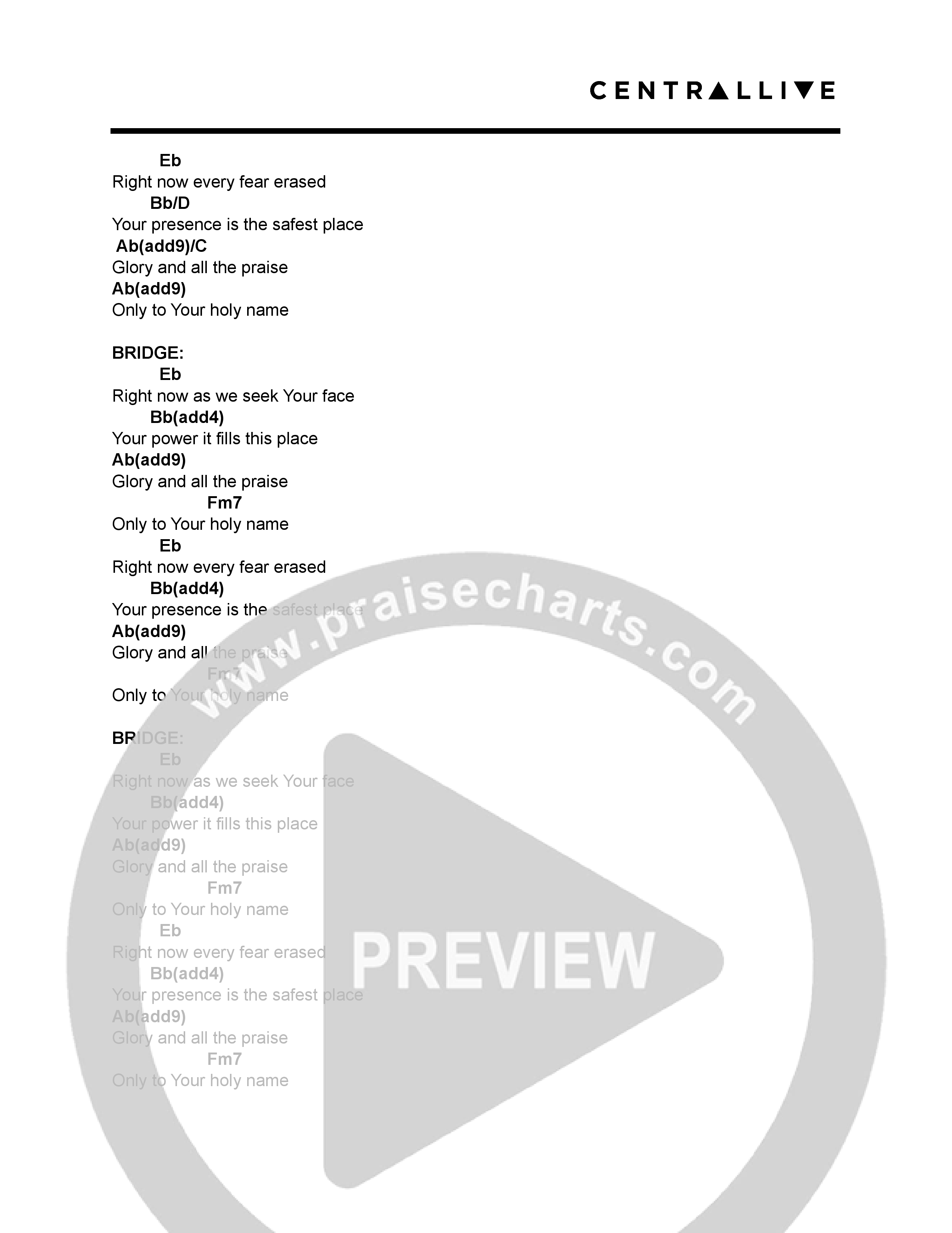 Breathe On Us (Live) Chord Chart (Central Live)