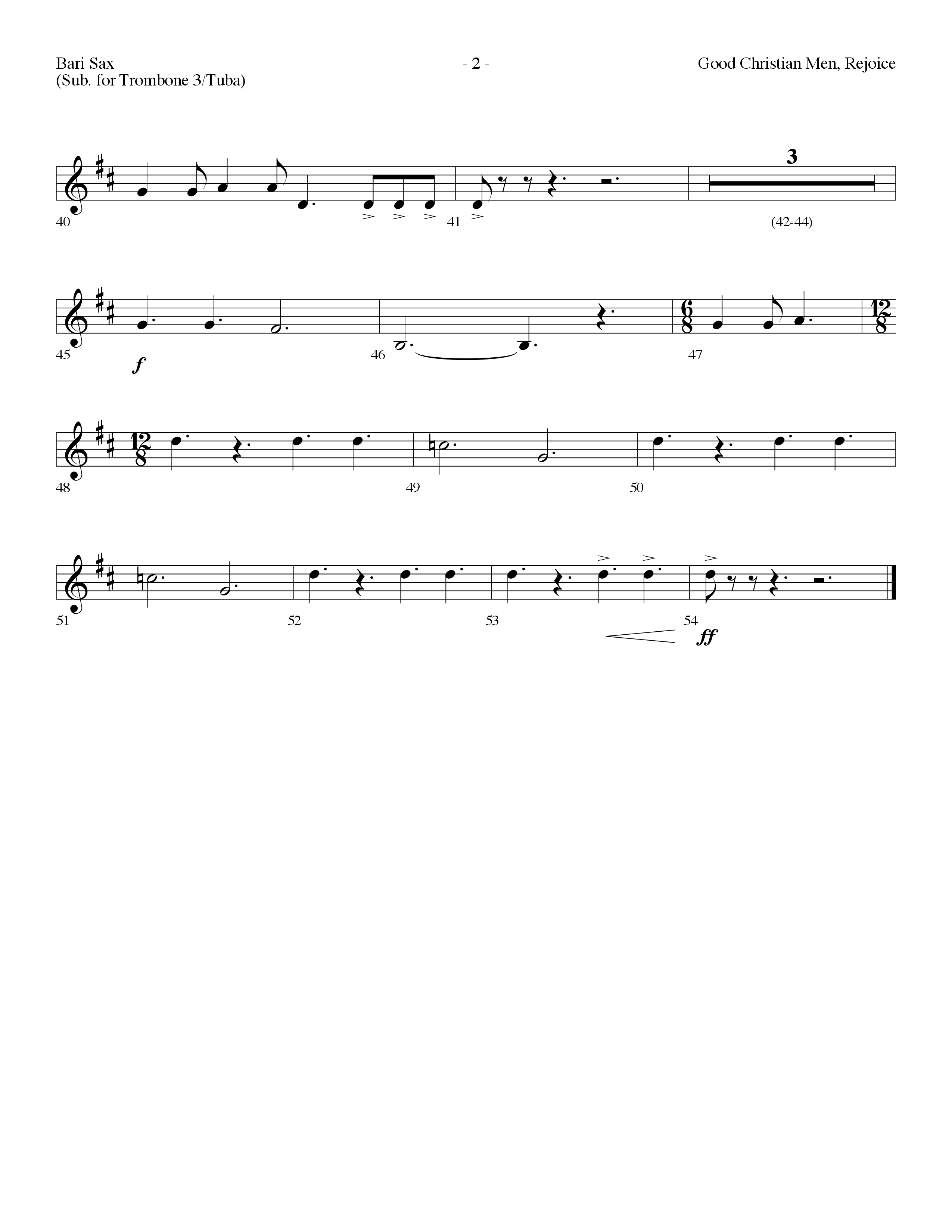 Good Christian Men Rejoice (Choral Anthem SATB) Bari Sax (Lifeway Choral / Arr. Dennis Allen)