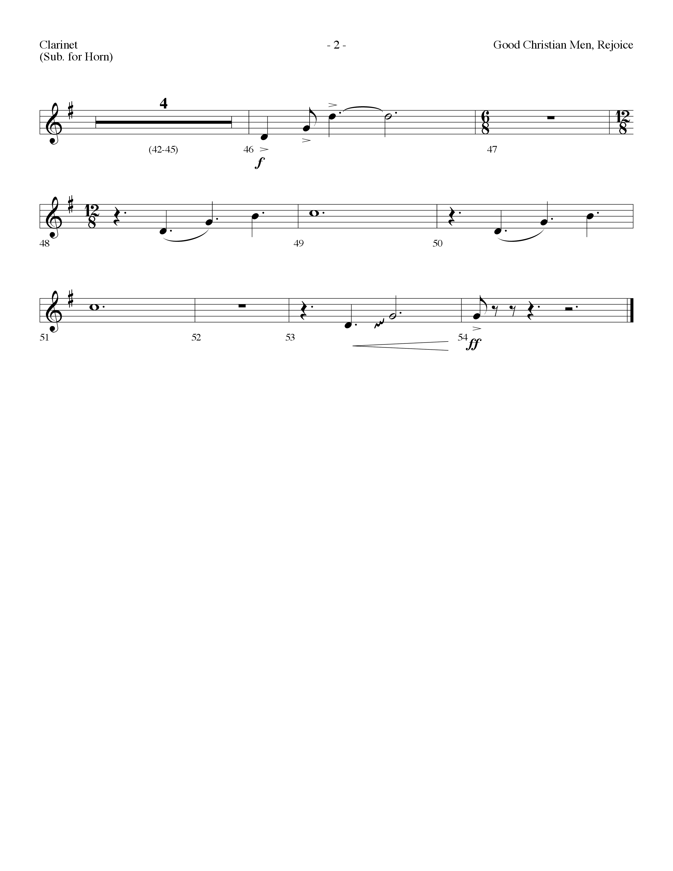 Good Christian Men Rejoice (Choral Anthem SATB) Clarinet (Lifeway Choral / Arr. Dennis Allen)