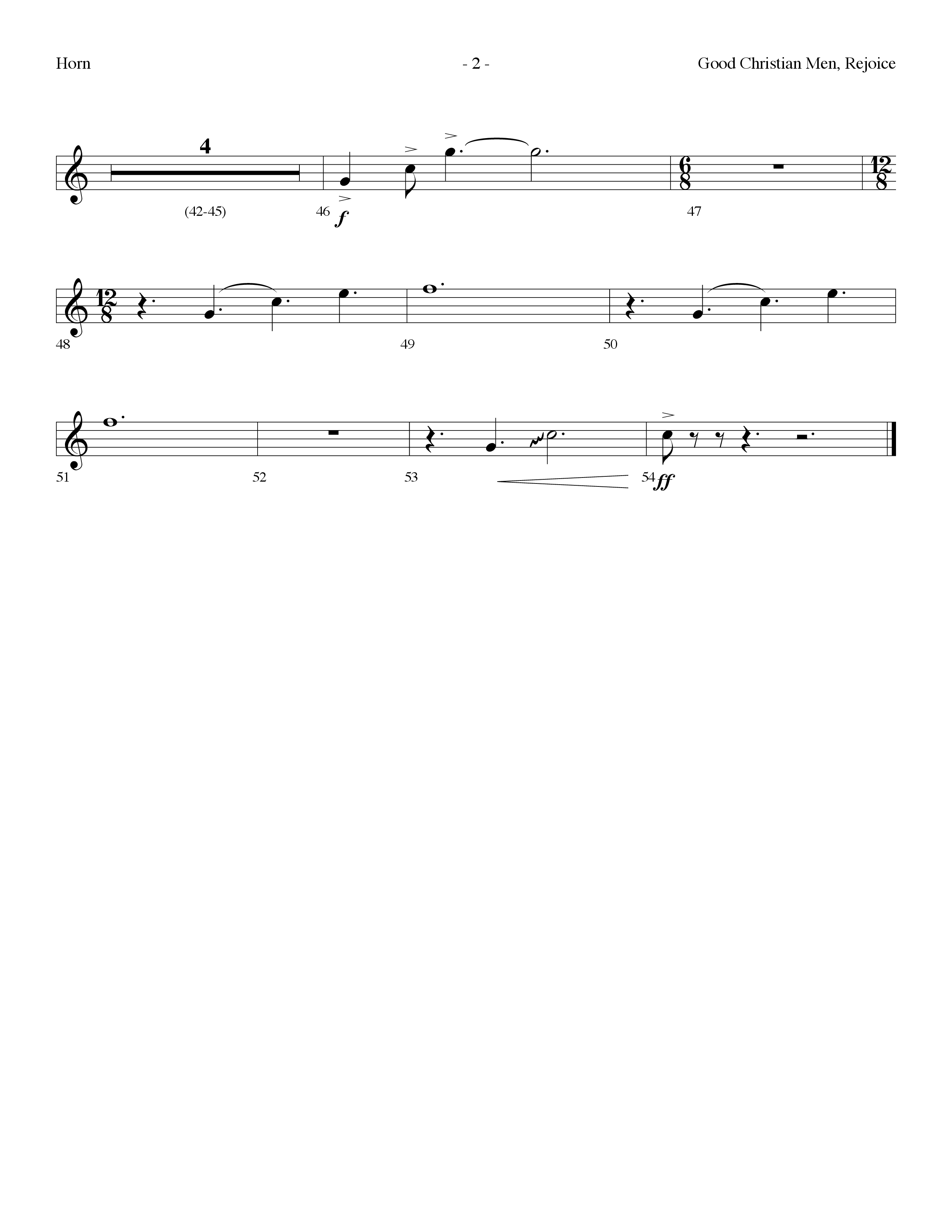 Good Christian Men Rejoice (Choral Anthem SATB) French Horn (Lifeway Choral / Arr. Dennis Allen)