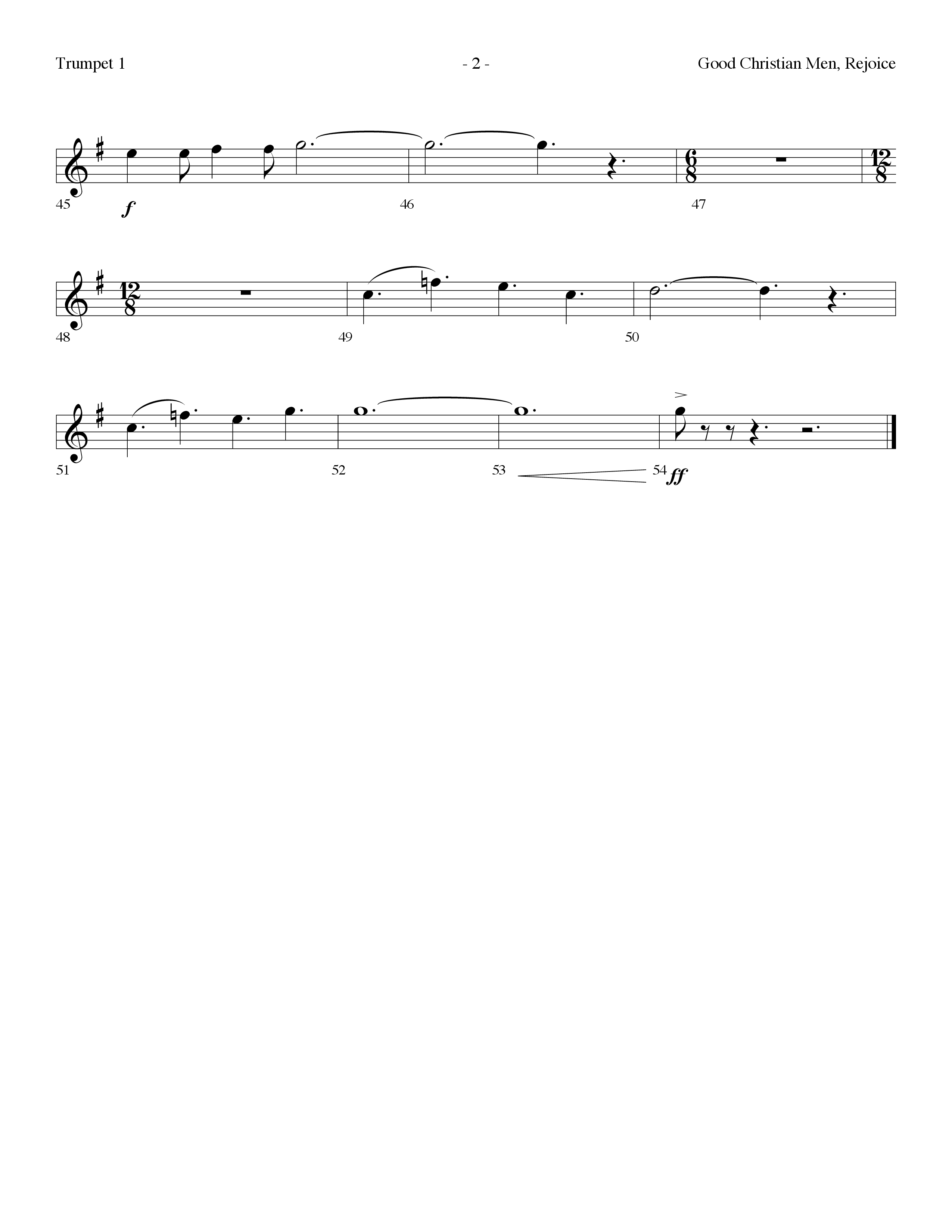 Good Christian Men Rejoice (Choral Anthem SATB) Trumpet 1 (Lifeway Choral / Arr. Dennis Allen)