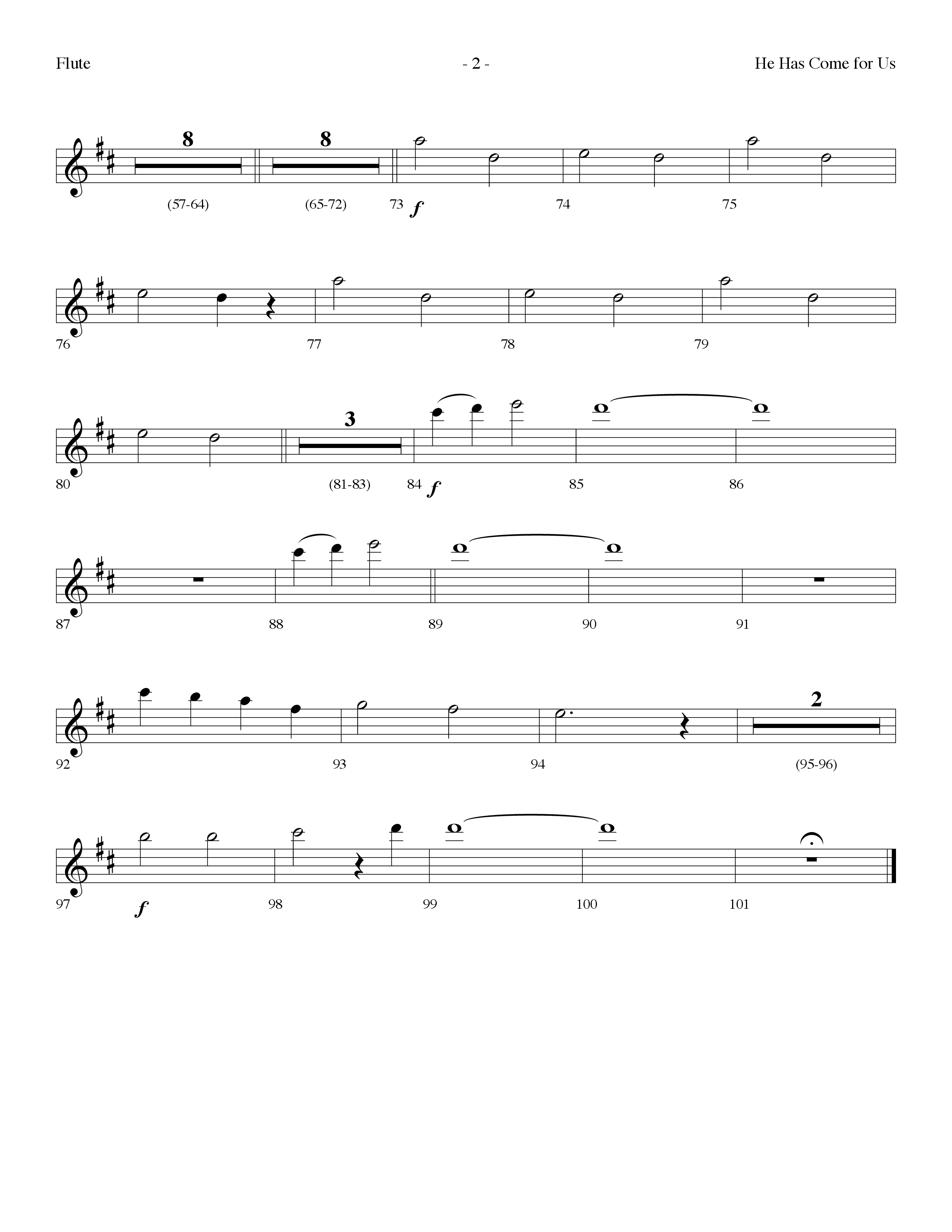 He Has Come For Us (God Rest Ye Merry Gentlemen) (Choral Anthem SATB) Flute (Lifeway Choral / Arr. Dennis Allen)