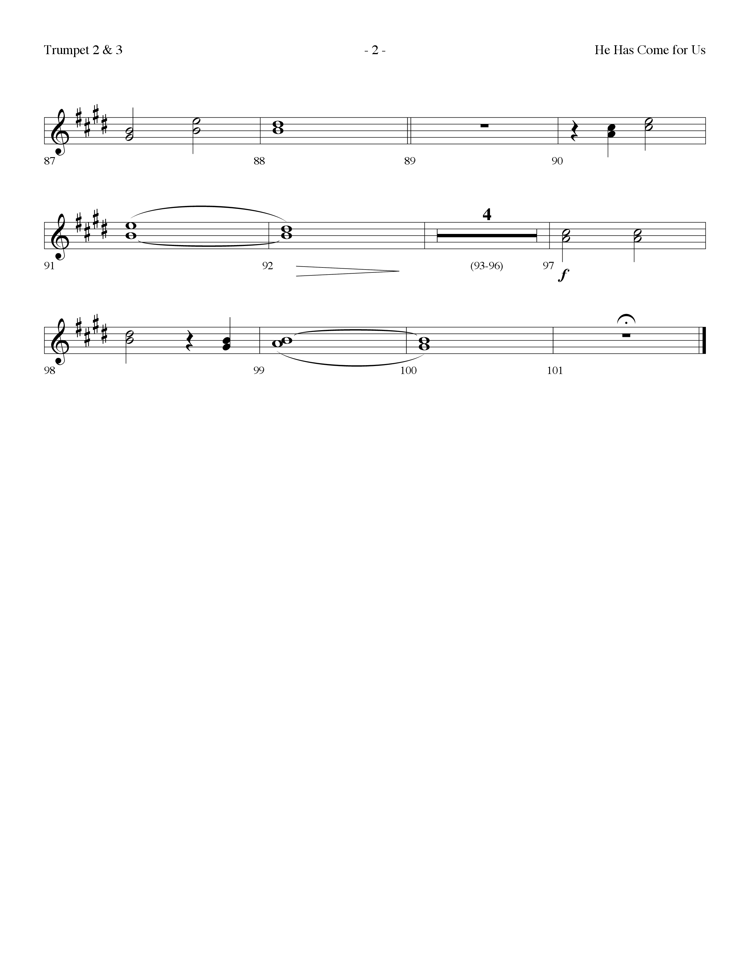 He Has Come For Us (God Rest Ye Merry Gentlemen) (Choral Anthem SATB) Trumpet 2/3 (Lifeway Choral / Arr. Dennis Allen)