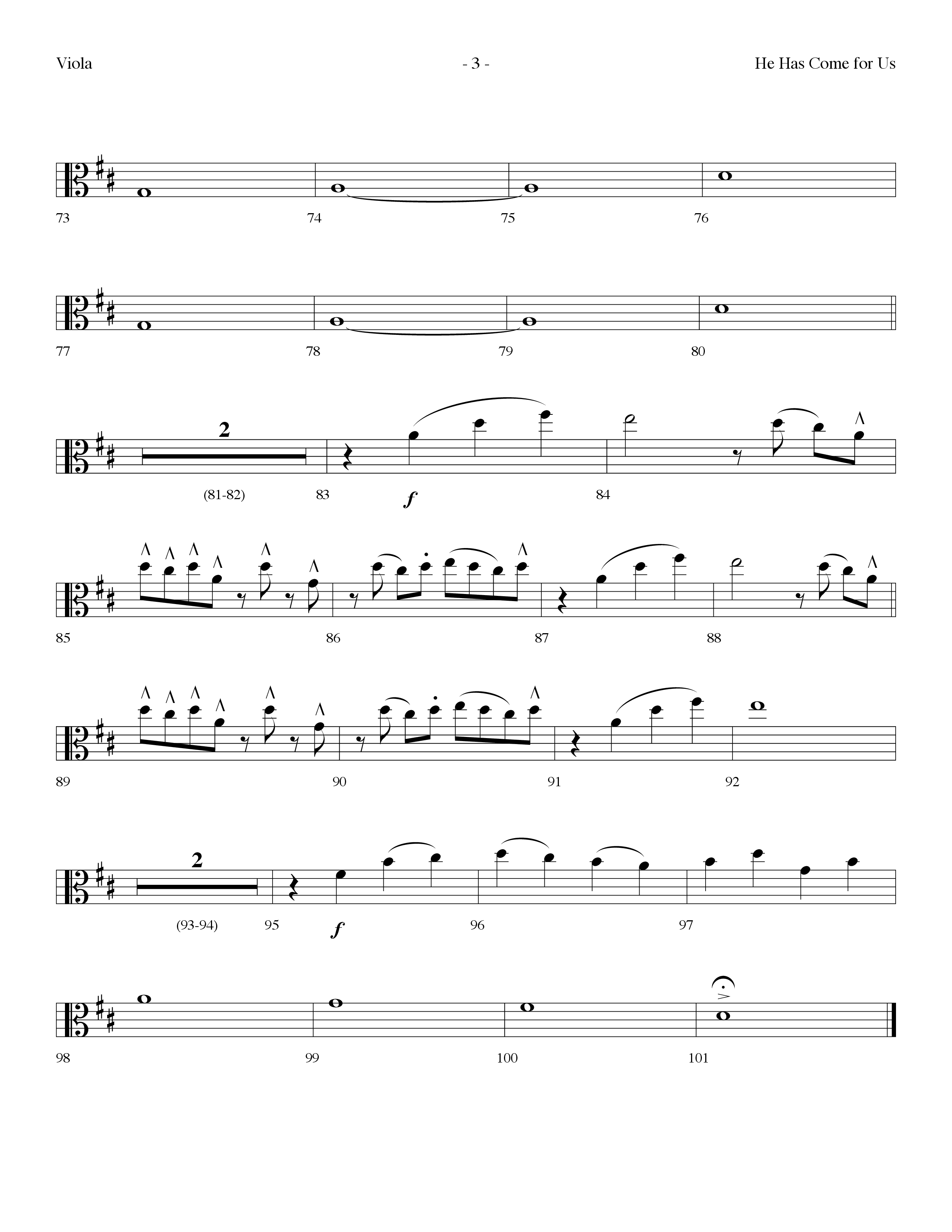 He Has Come For Us (God Rest Ye Merry Gentlemen) (Choral Anthem SATB) Viola (Lifeway Choral / Arr. Dennis Allen)