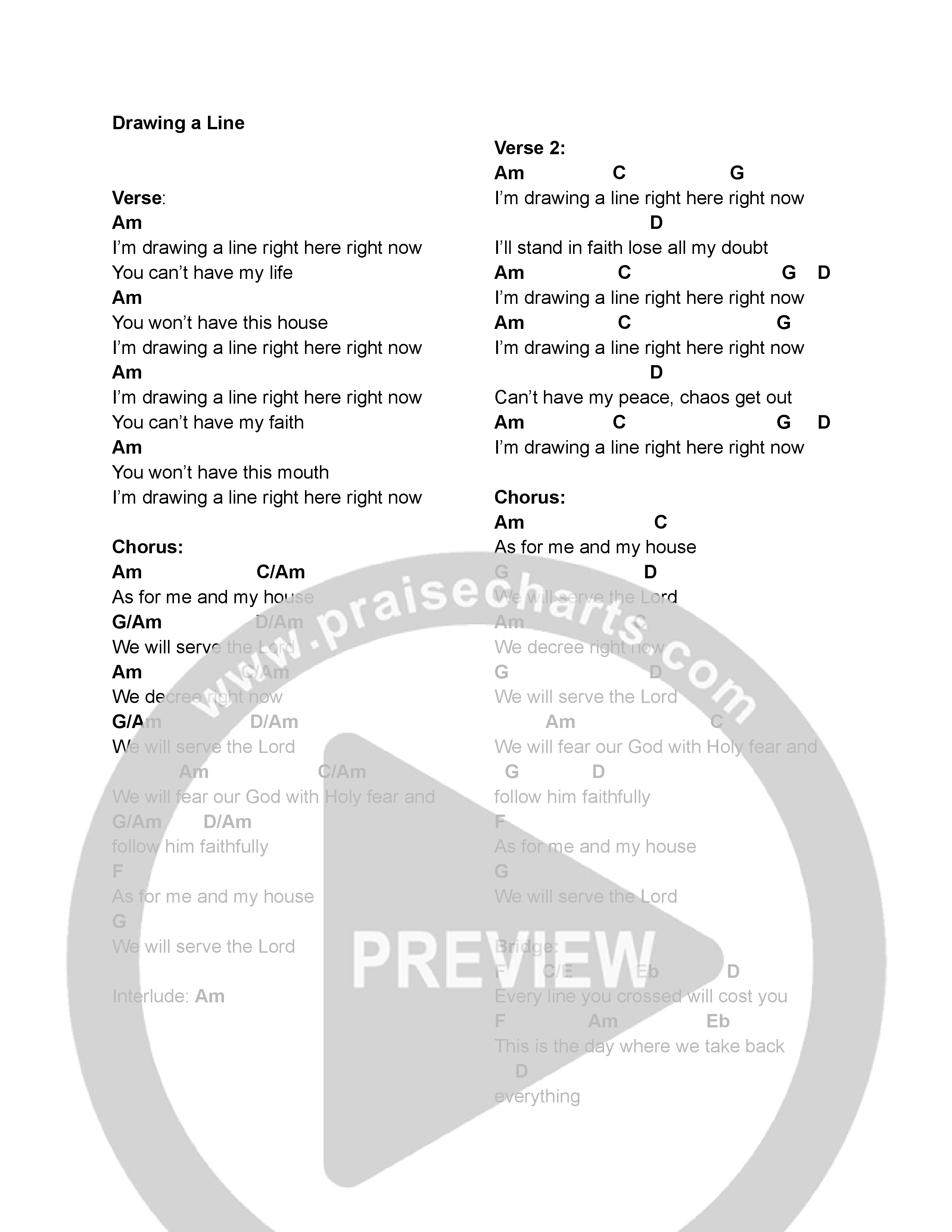 Drawing A Line Chord Chart (North Palm Worship)