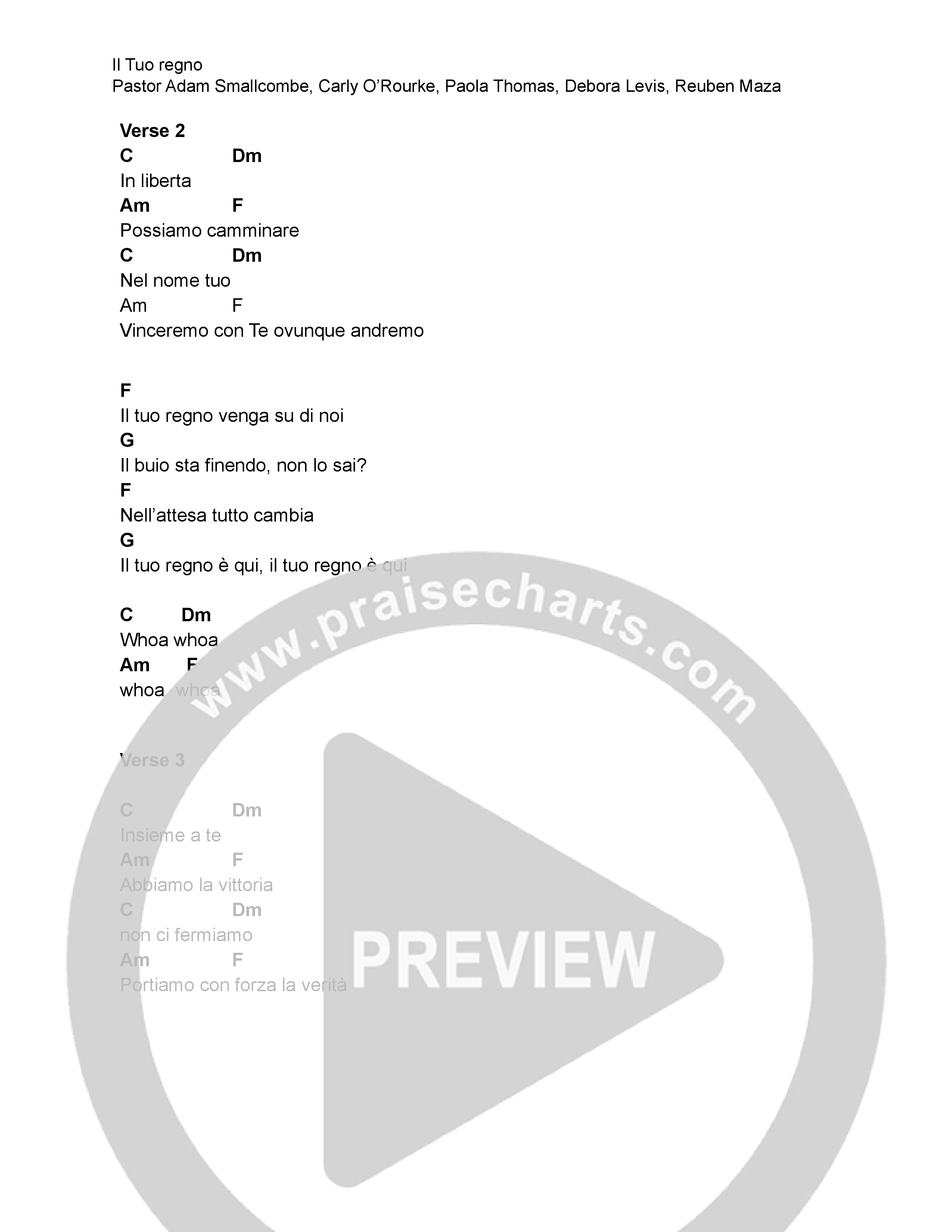 Il Tuo regno (Live) Chord Chart (VIVE Worship Italia)