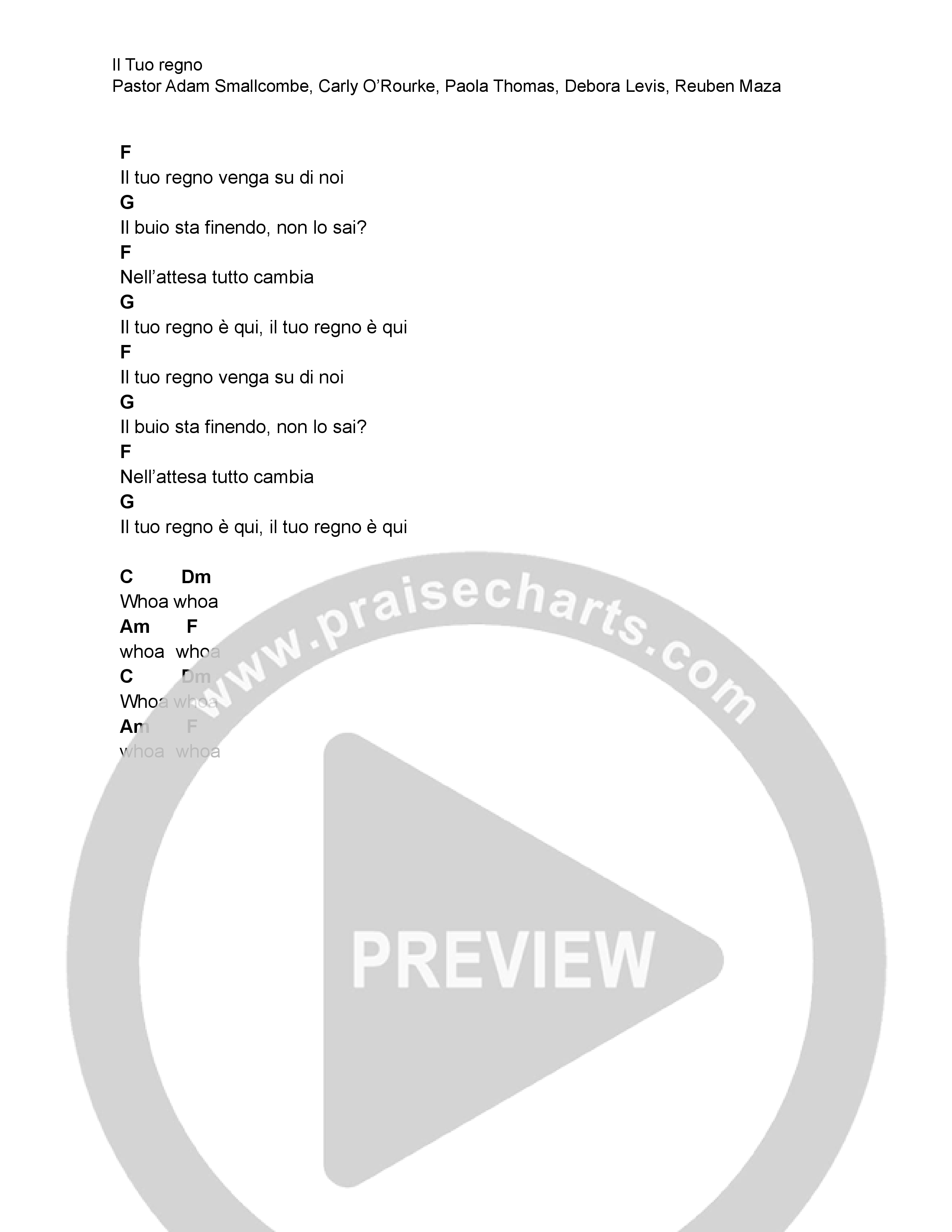 Il Tuo regno (Live) Chord Chart (VIVE Worship Italia)