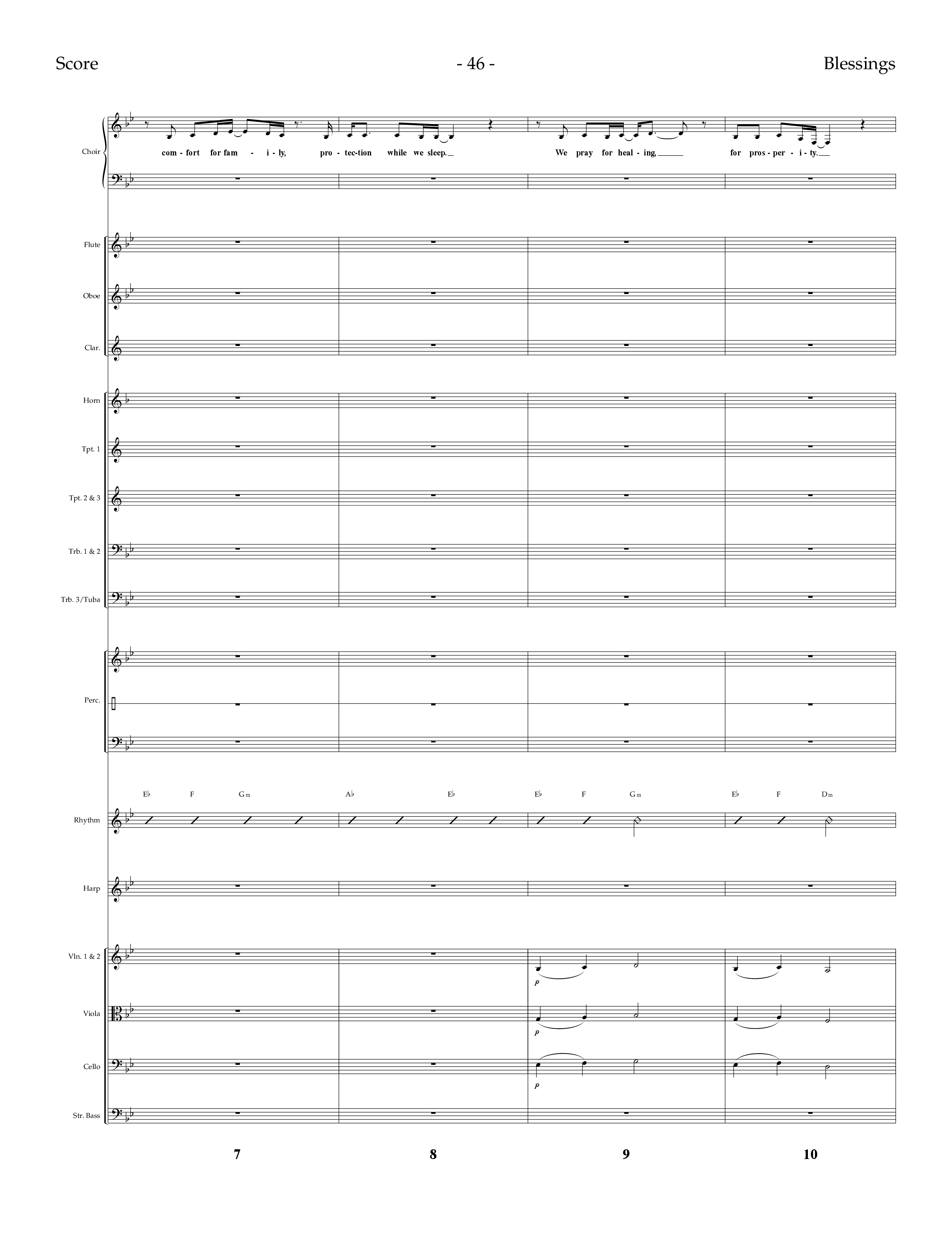 Blessings (Choral Anthem SATB) Orchestration (Lifeway Choral / Arr. Dennis Allen)