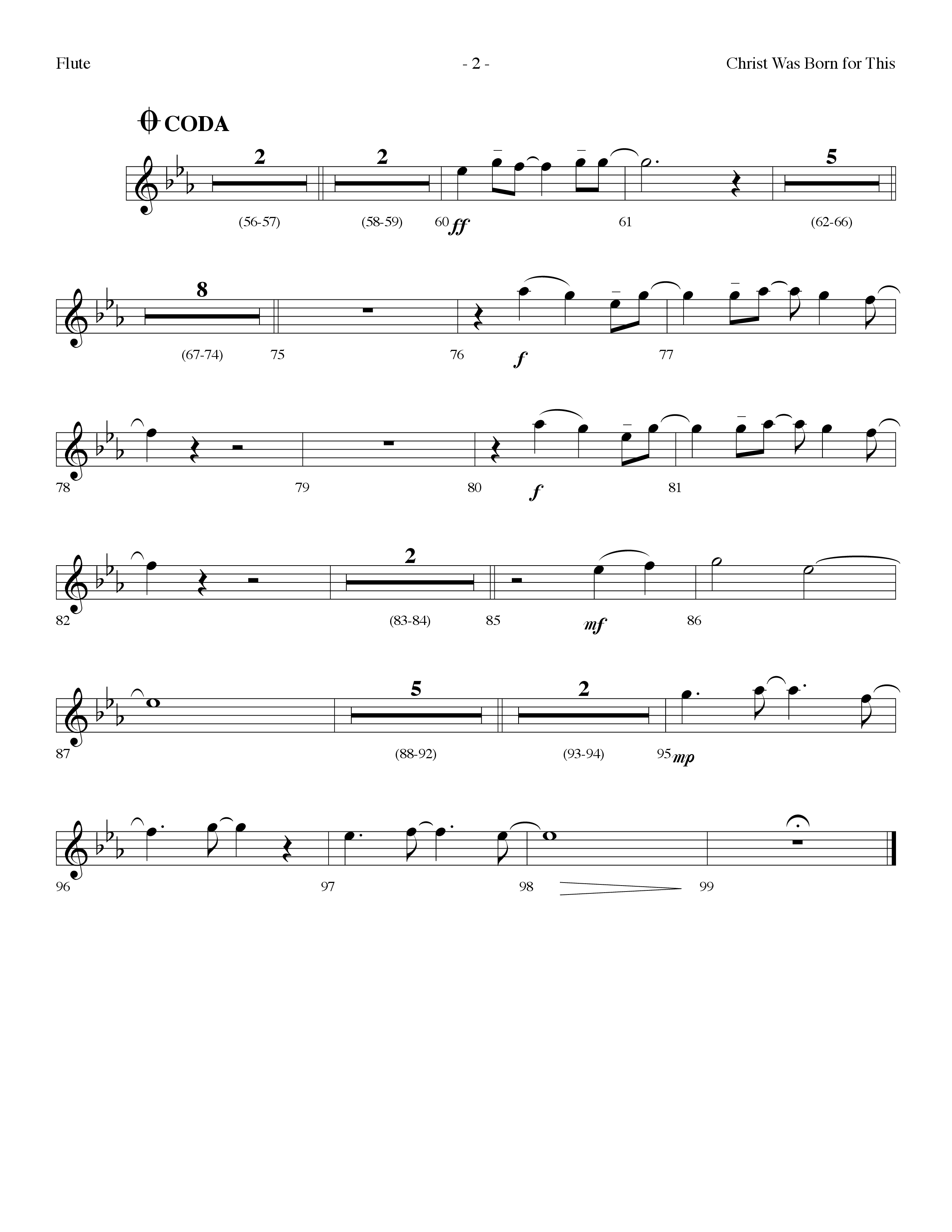 Christ Was Born For This (Choral Anthem SATB) Flute (Lifeway Choral / Arr. Dennis Allen)
