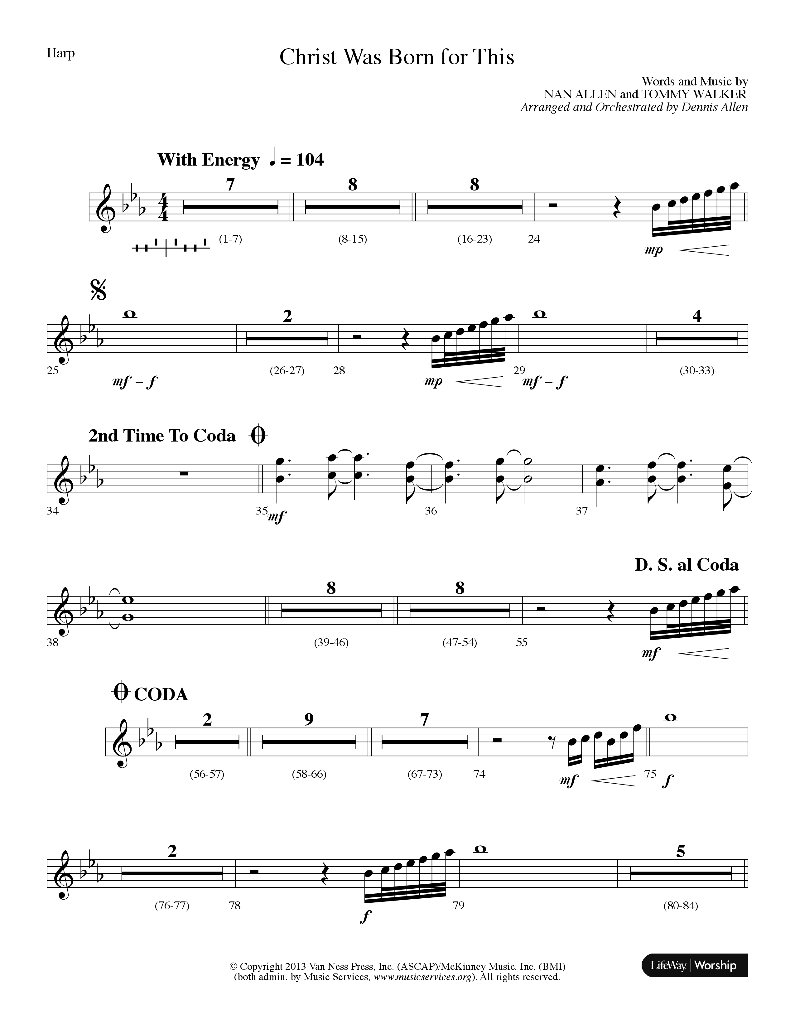 Christ Was Born For This (Choral Anthem SATB) Harp (Lifeway Choral / Arr. Dennis Allen)