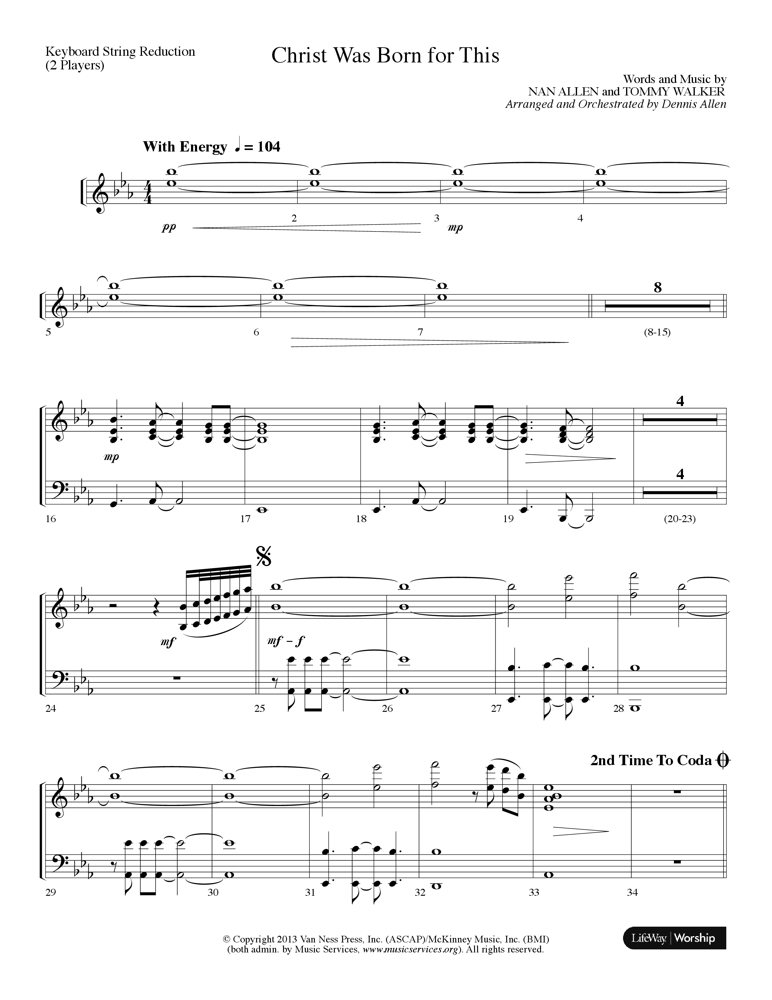 Christ Was Born For This (Choral Anthem SATB) String Reduction (Lifeway Choral / Arr. Dennis Allen)