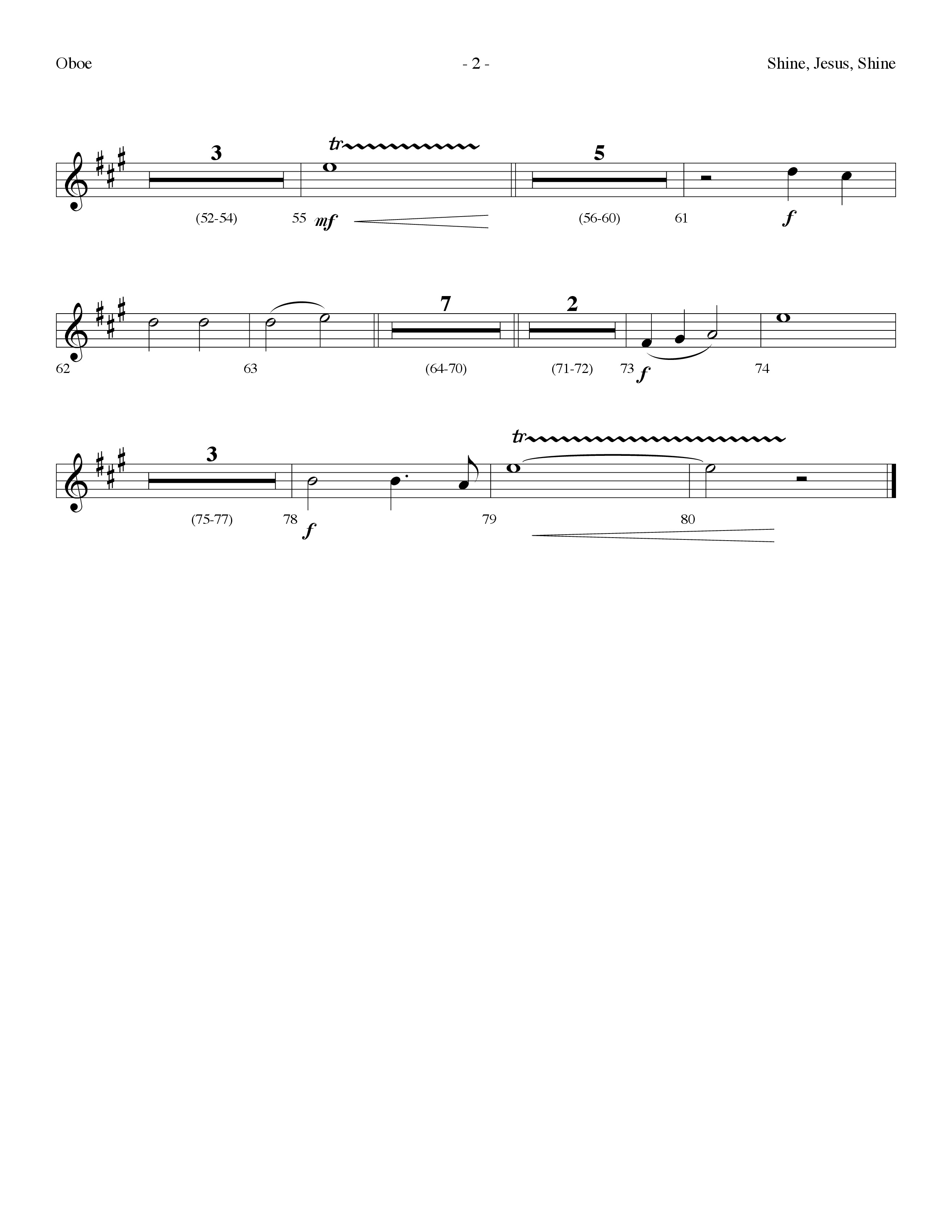 Shine Jesus Shine (Choral Anthem SATB) Oboe (Lifeway Choral / Arr. Dennis Allen)