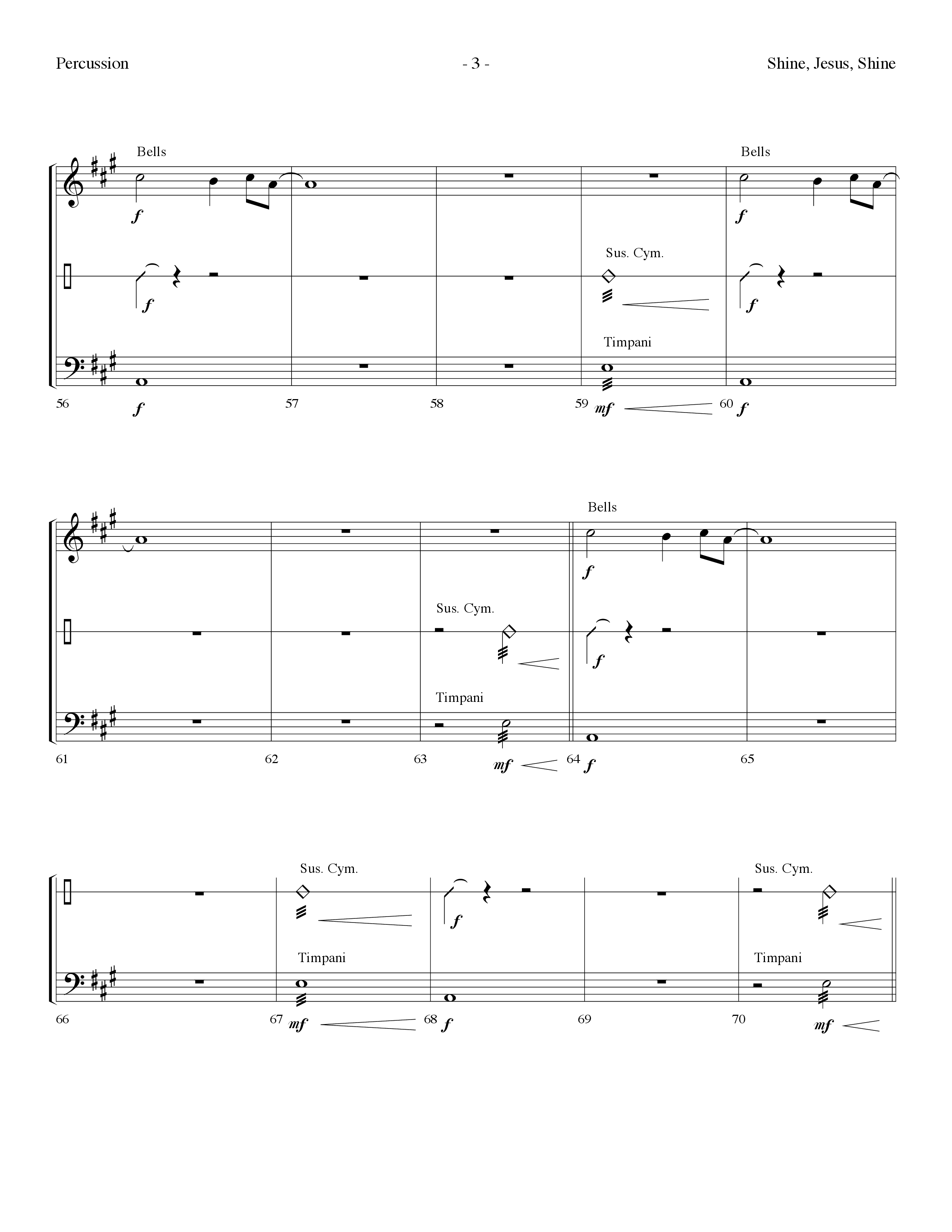Shine Jesus Shine (Choral Anthem SATB) Percussion (Lifeway Choral / Arr. Dennis Allen)