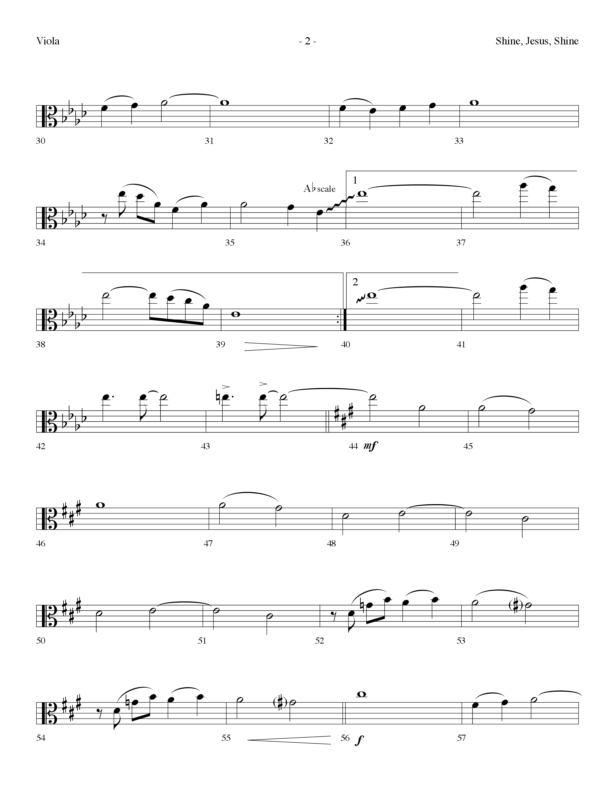 Shine Jesus Shine (Choral Anthem SATB) Viola (Lifeway Choral / Arr. Dennis Allen)