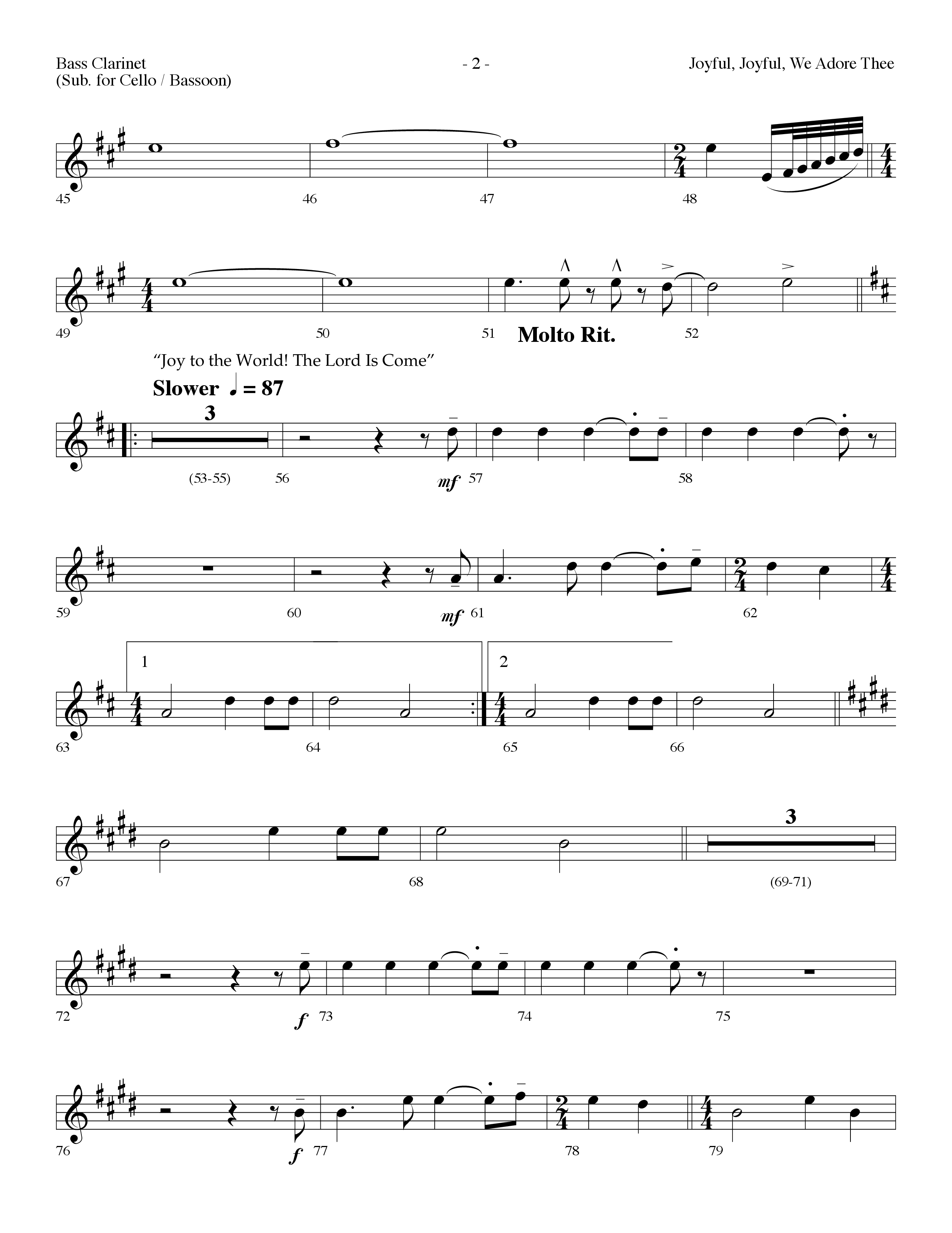 Joyful Joyful We Adore Thee (Choral Anthem SATB) Bass Clarinet (Lifeway Choral / Arr. Dennis Allen)