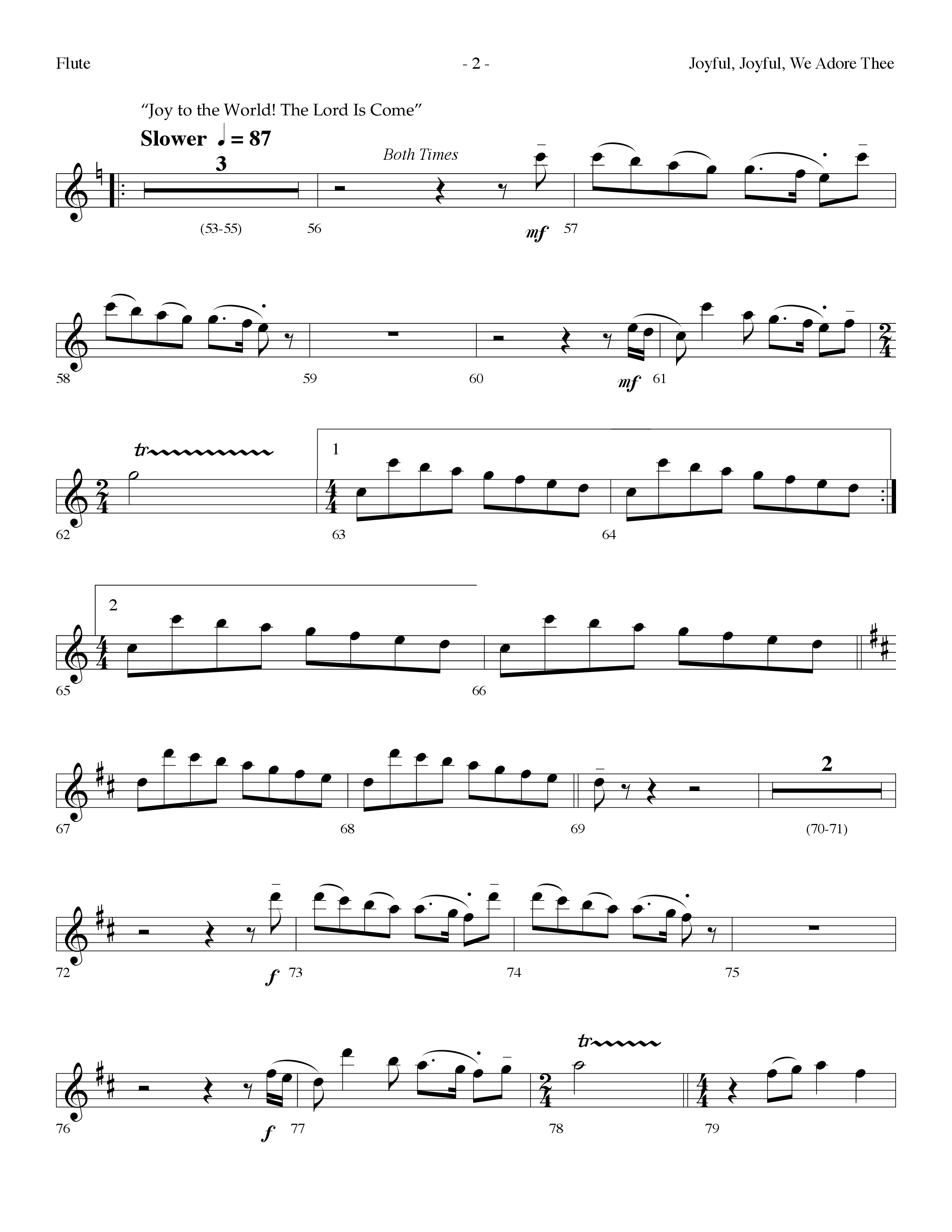 Joyful Joyful We Adore Thee (Choral Anthem SATB) Flute (Lifeway Choral / Arr. Dennis Allen)