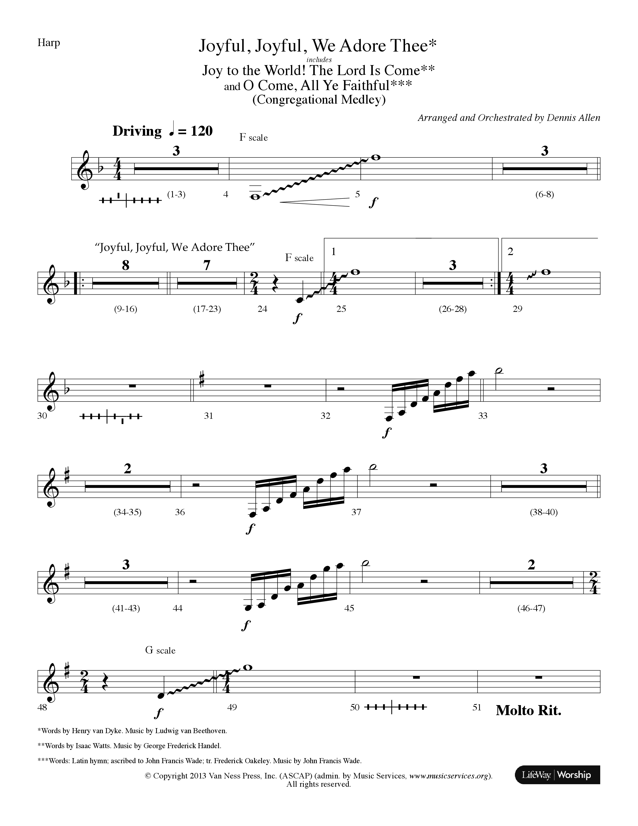 Joyful Joyful We Adore Thee (Choral Anthem SATB) Harp (Lifeway Choral / Arr. Dennis Allen)