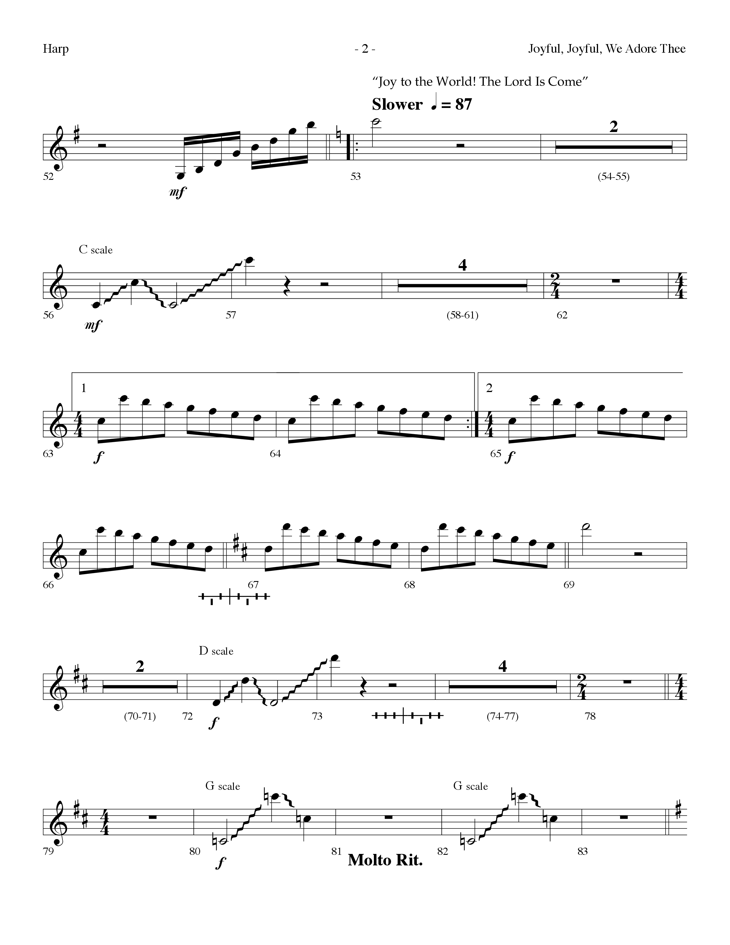 Joyful Joyful We Adore Thee (Choral Anthem SATB) Harp (Lifeway Choral / Arr. Dennis Allen)