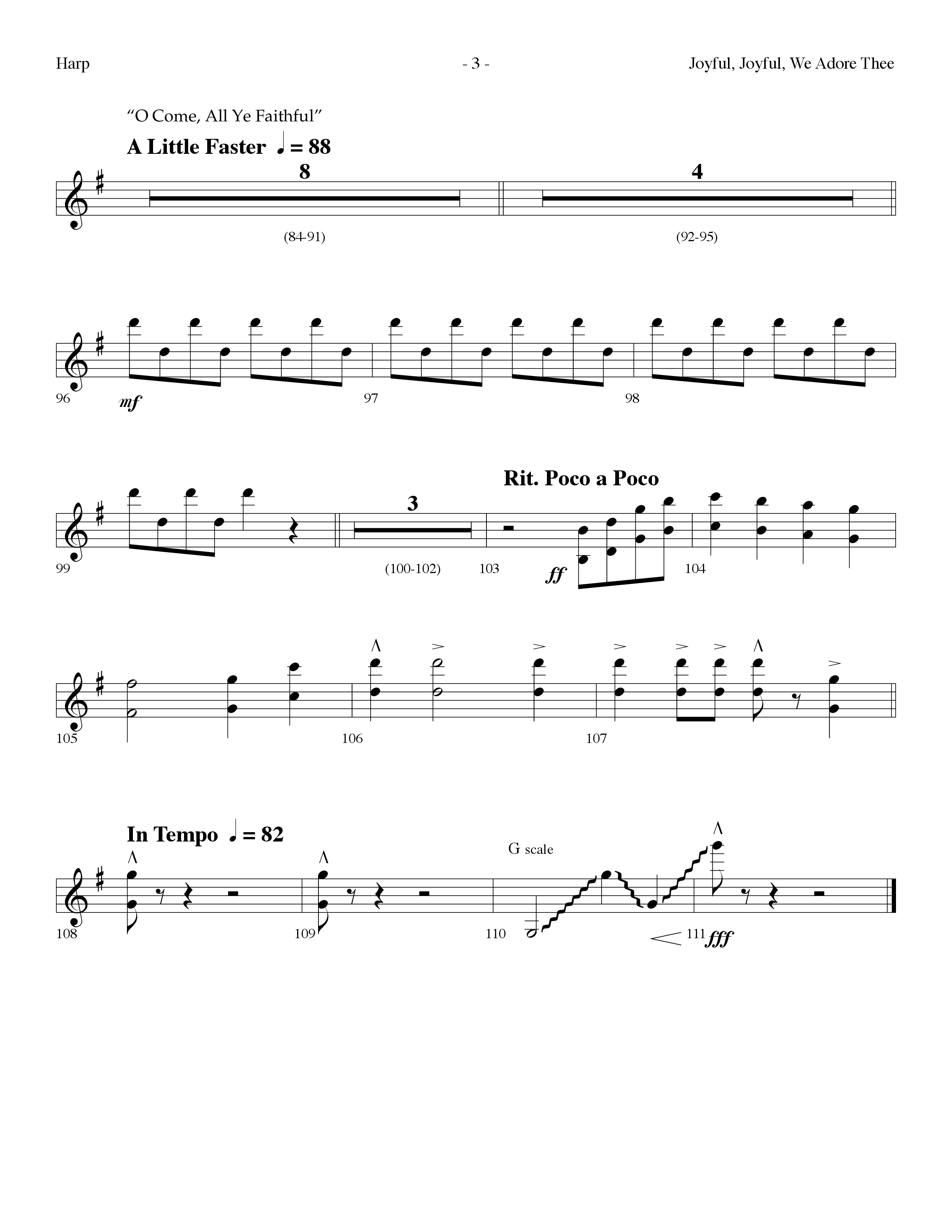 Joyful Joyful We Adore Thee (Choral Anthem SATB) Harp (Lifeway Choral / Arr. Dennis Allen)