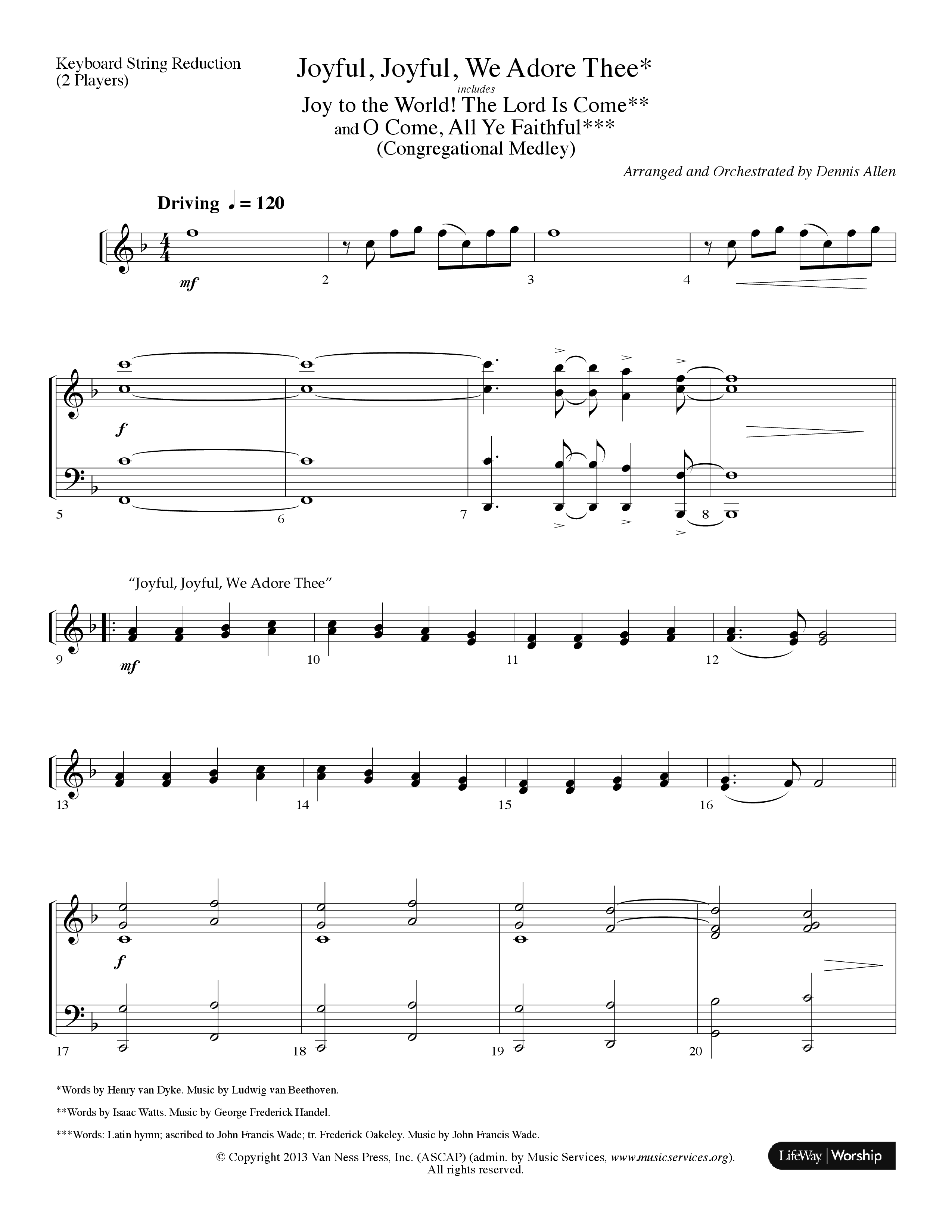 Joyful Joyful We Adore Thee (Choral Anthem SATB) String Reduction (Lifeway Choral / Arr. Dennis Allen)
