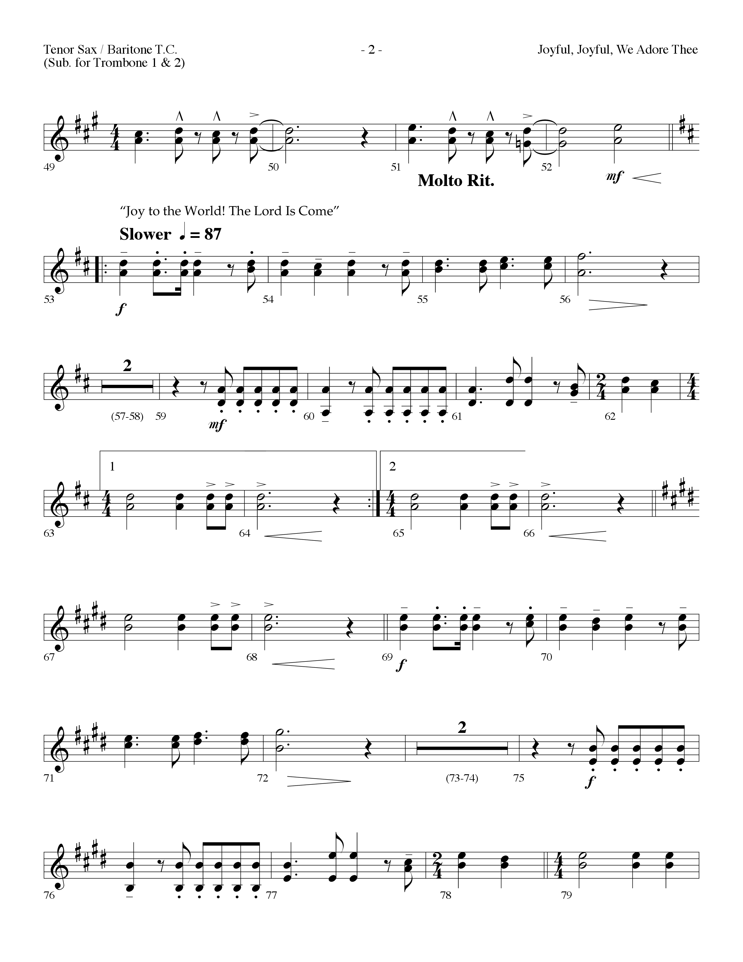 Joyful Joyful We Adore Thee (Choral Anthem SATB) Tenor Sax/Baritone T.C. (Lifeway Choral / Arr. Dennis Allen)