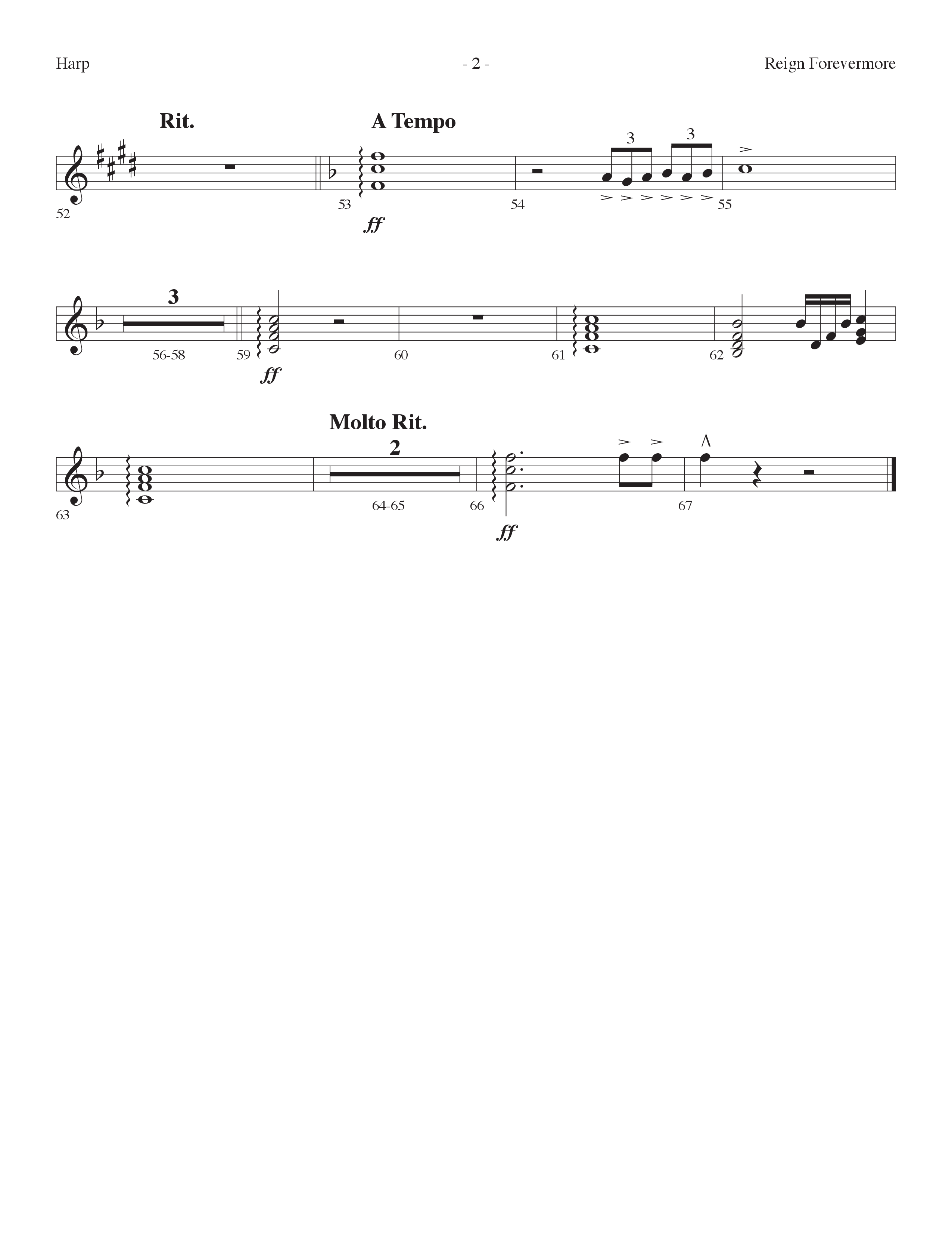 Reign Forevermore (Choral Anthem SATB) Harp (Lifeway Choral / Arr. Cliff Duren)