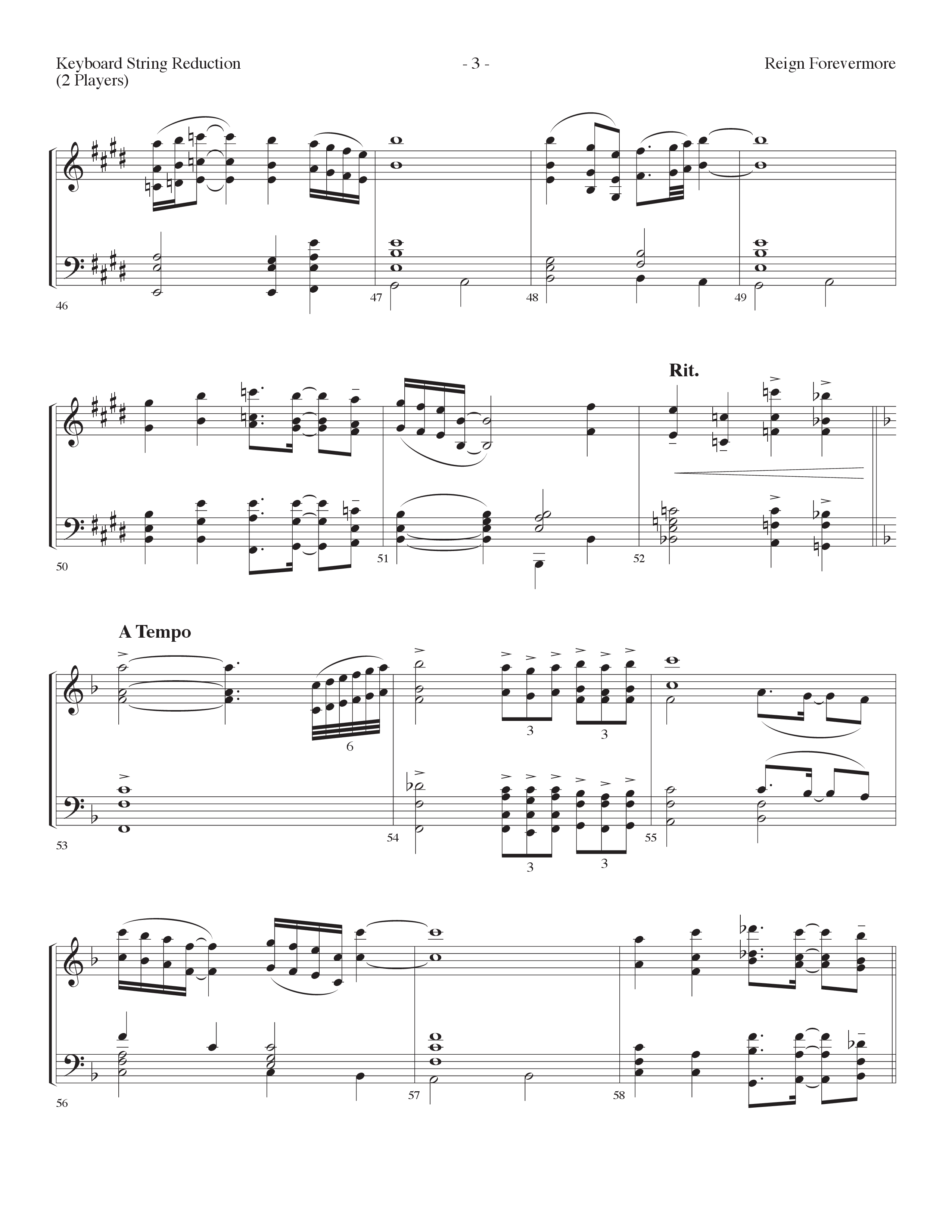 Reign Forevermore (Choral Anthem SATB) String Reduction (Lifeway Choral / Arr. Cliff Duren)