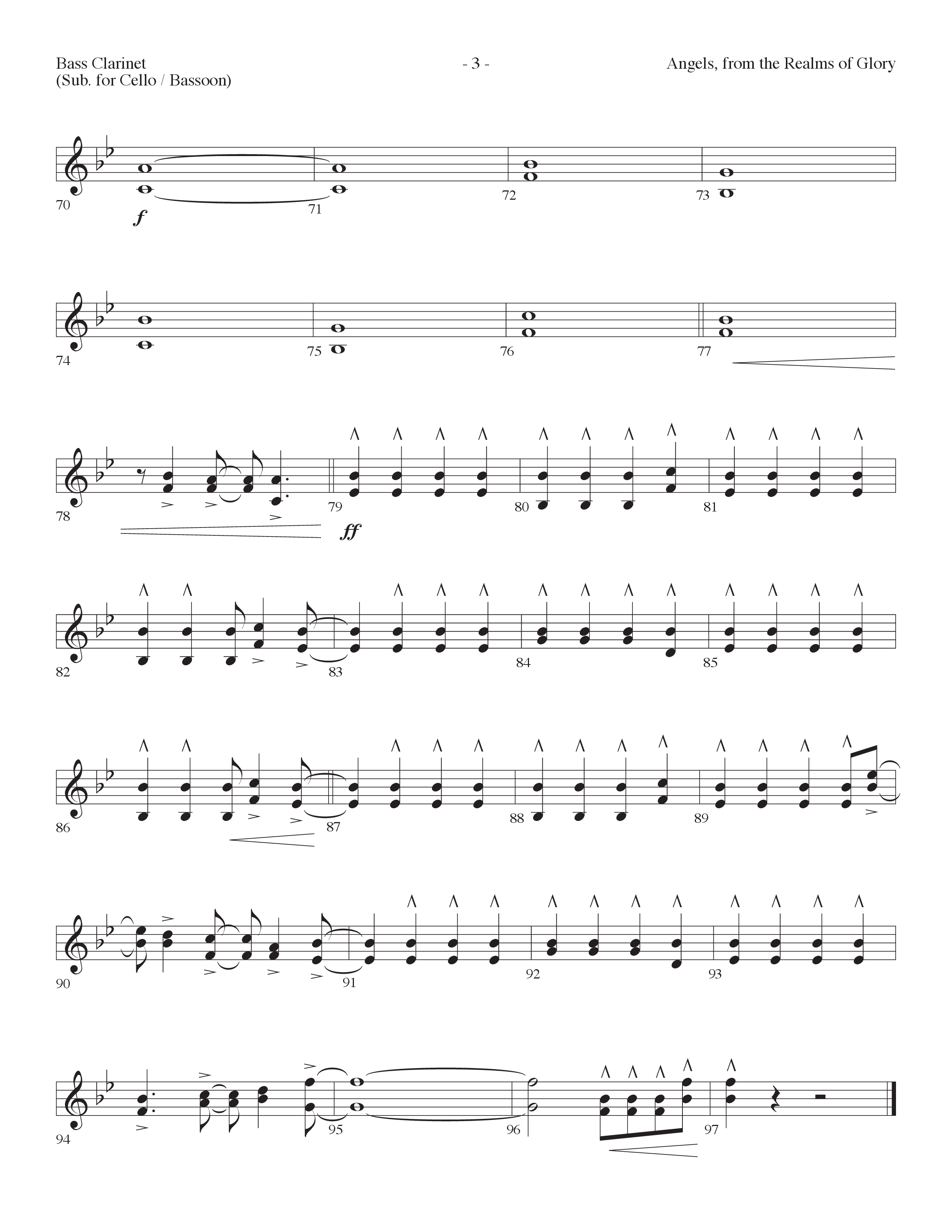 Angels From the Realms of Glory (And He Shall Reign) (Choral Anthem SATB) Bass Clarinet (Lifeway Choral / Arr. Cliff Duren)