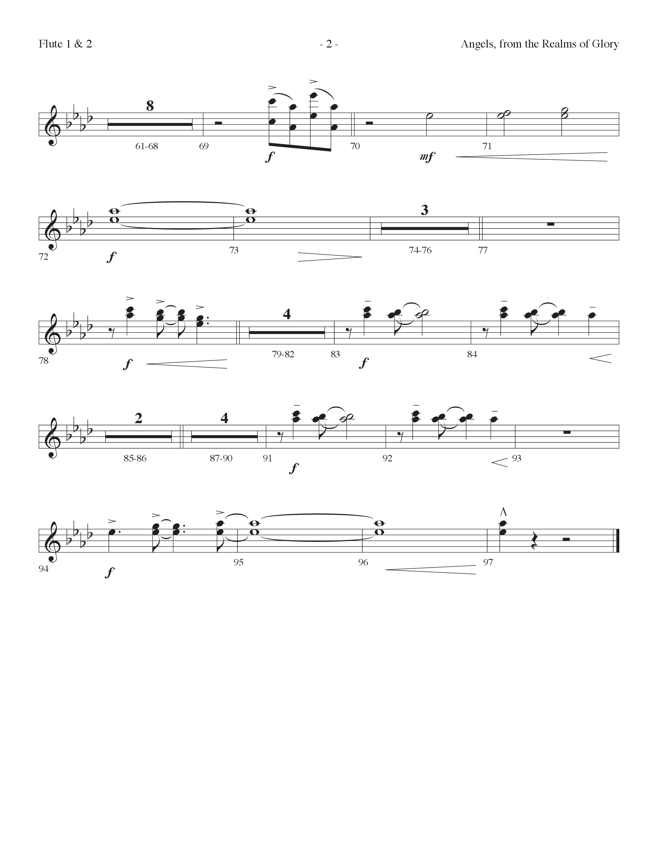 Angels From the Realms of Glory (And He Shall Reign) (Choral Anthem SATB) Flute 1/2 (Lifeway Choral / Arr. Cliff Duren)