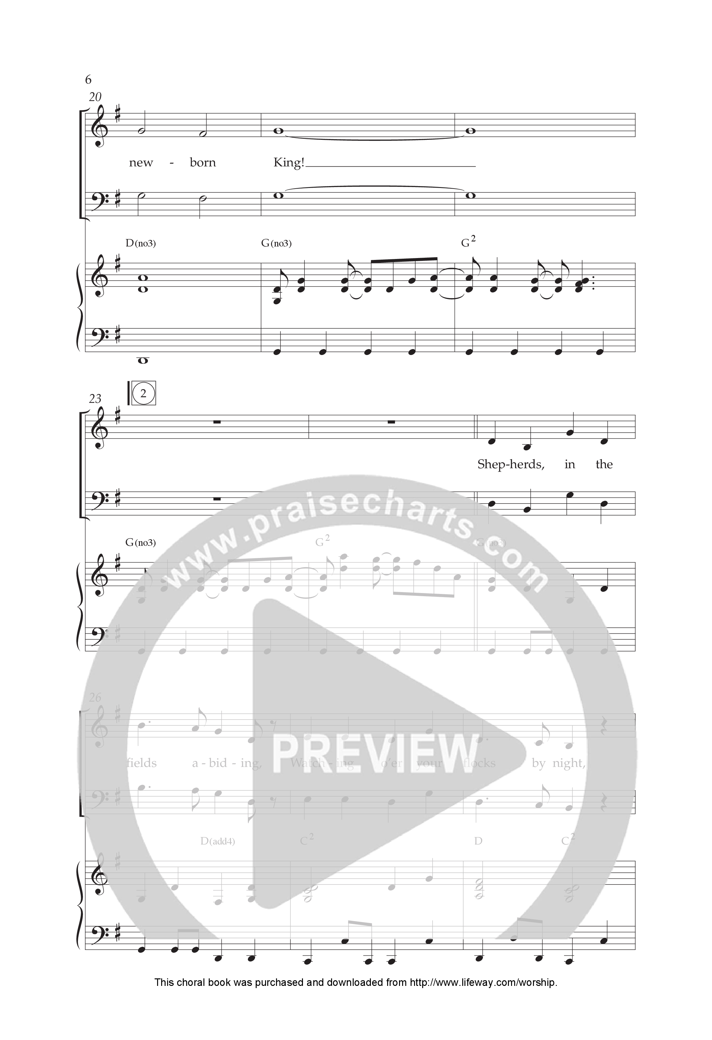 Angels From the Realms of Glory (And He Shall Reign) (Choral Anthem SATB) Anthem (SATB/Piano) (Lifeway Choral / Arr. Cliff Duren)
