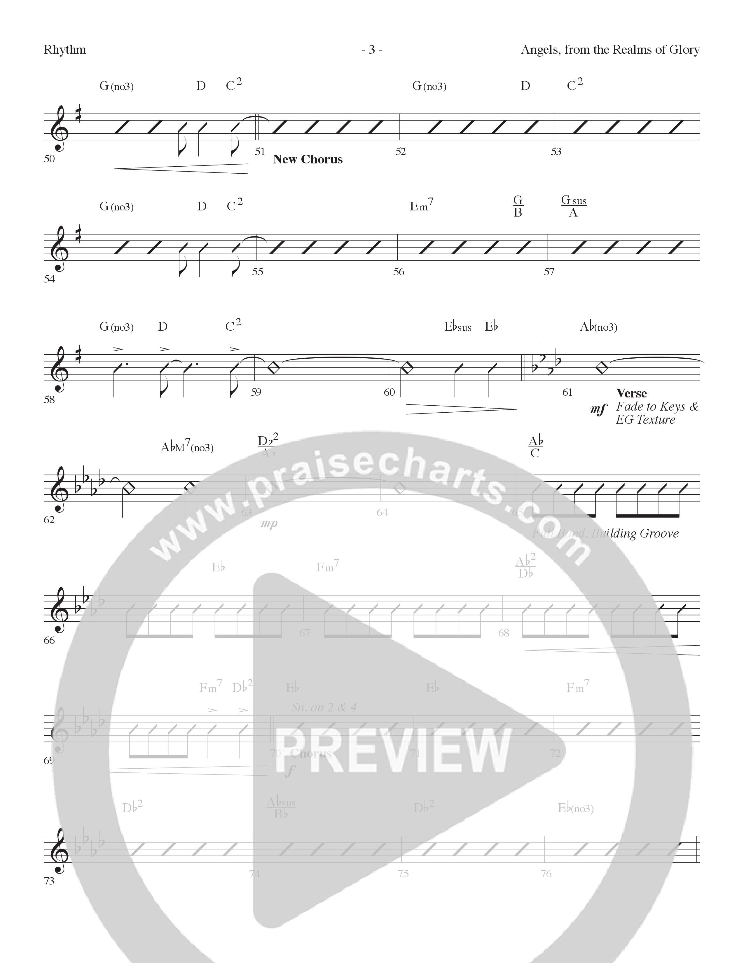 Angels From the Realms of Glory (And He Shall Reign) (Choral Anthem SATB) Lead Melody & Rhythm (Lifeway Choral / Arr. Cliff Duren)