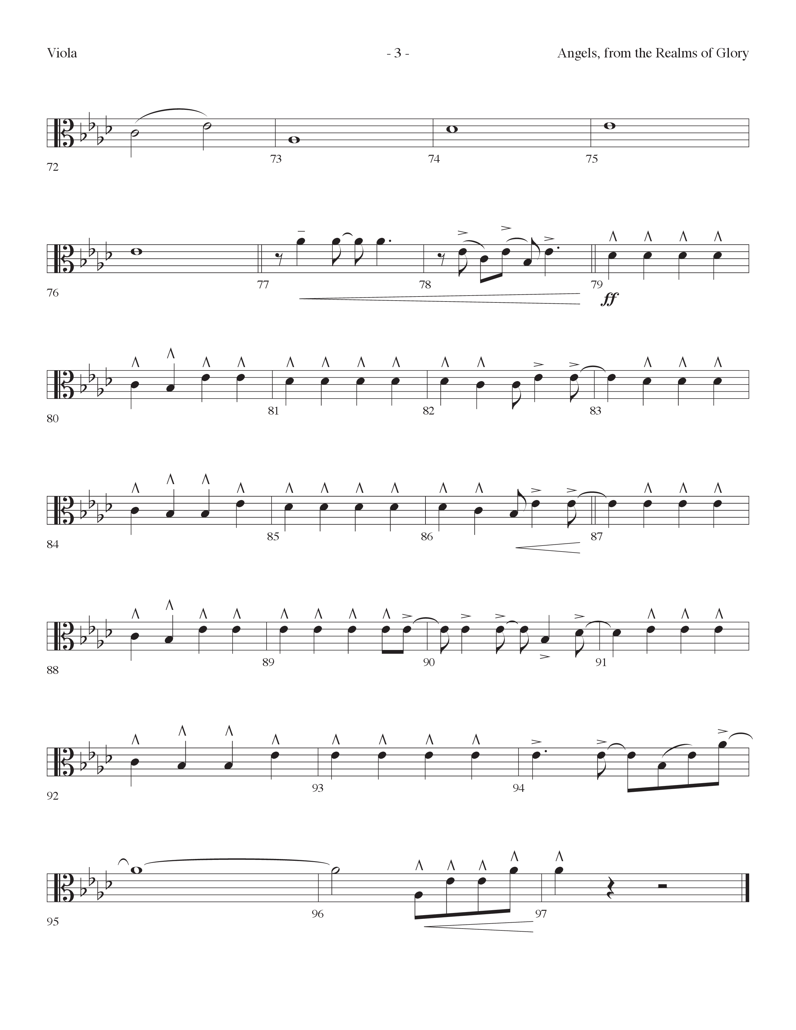 Angels From the Realms of Glory (And He Shall Reign) (Choral Anthem SATB) Viola (Lifeway Choral / Arr. Cliff Duren)