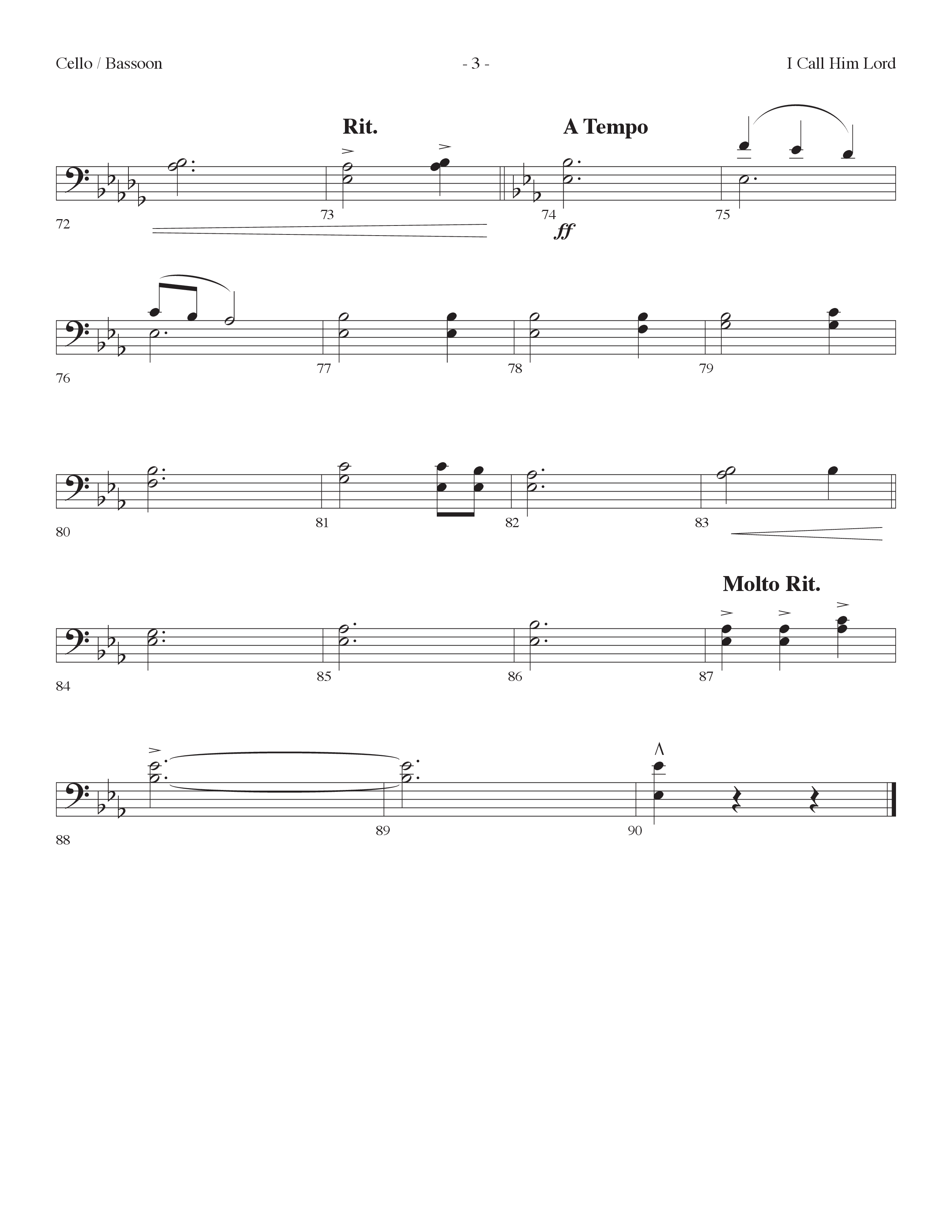 I Call Him Lord (Choral Anthem SATB) Cello (Lifeway Choral / Arr. Cliff Duren)
