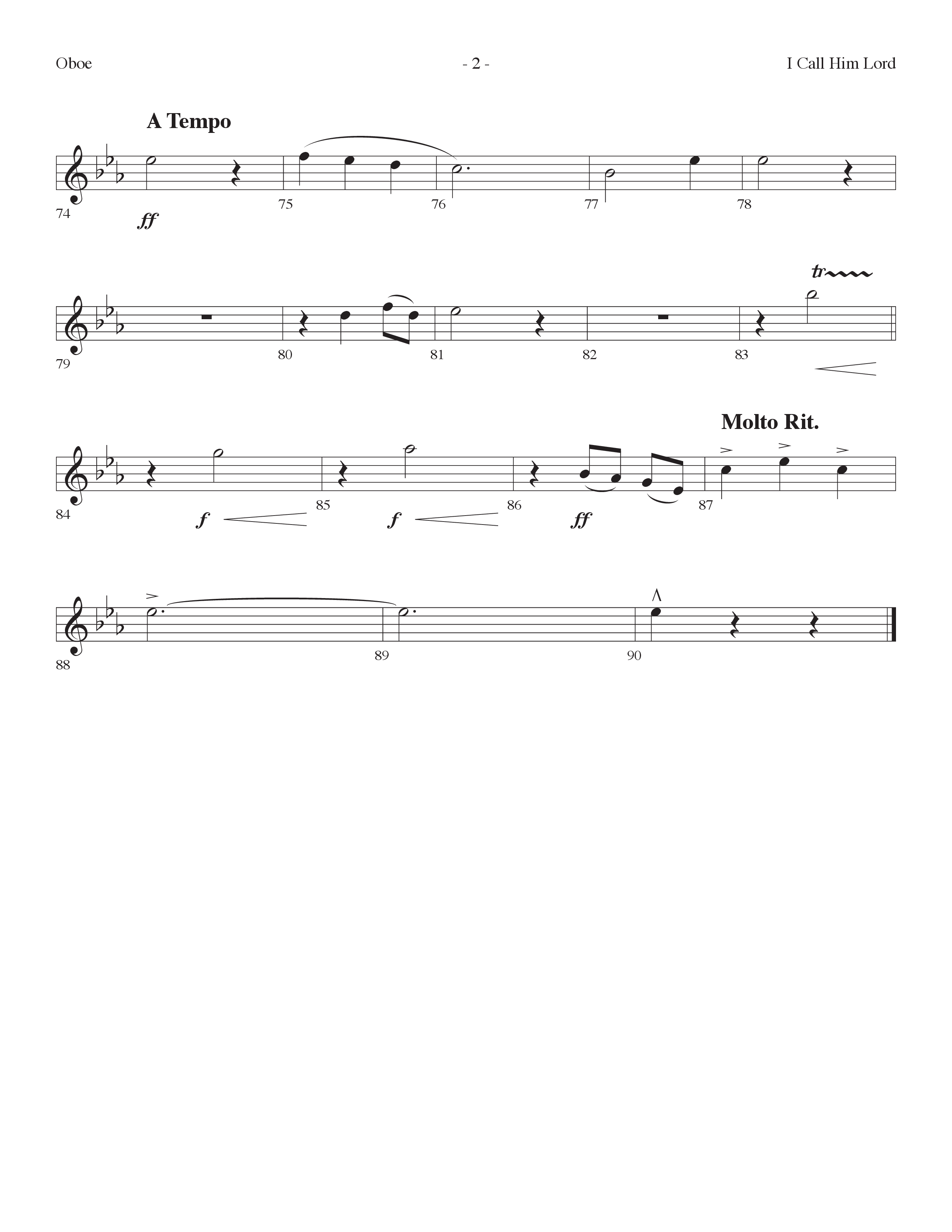 I Call Him Lord (Choral Anthem SATB) Oboe (Lifeway Choral / Arr. Cliff Duren)