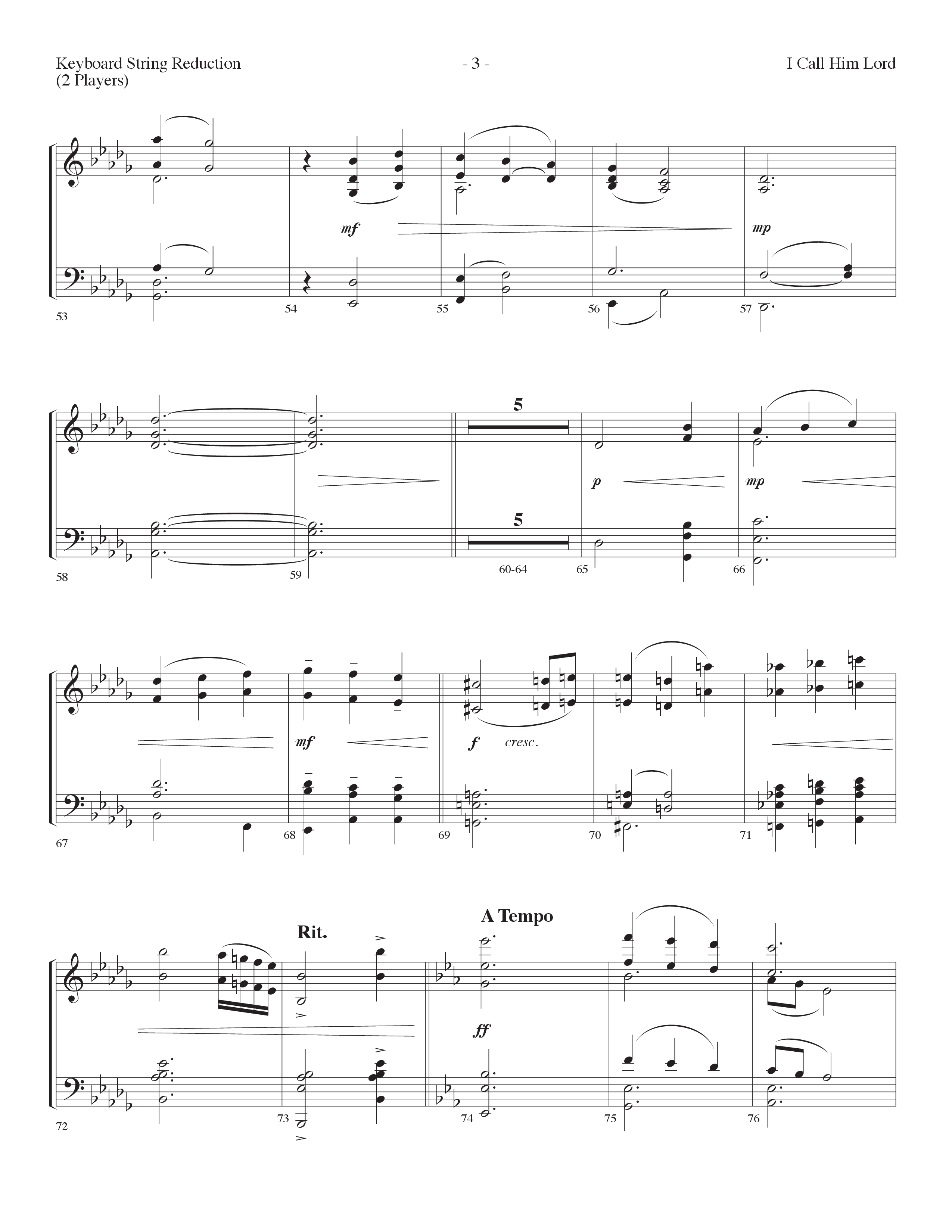 I Call Him Lord (Choral Anthem SATB) String Reduction (Lifeway Choral / Arr. Cliff Duren)