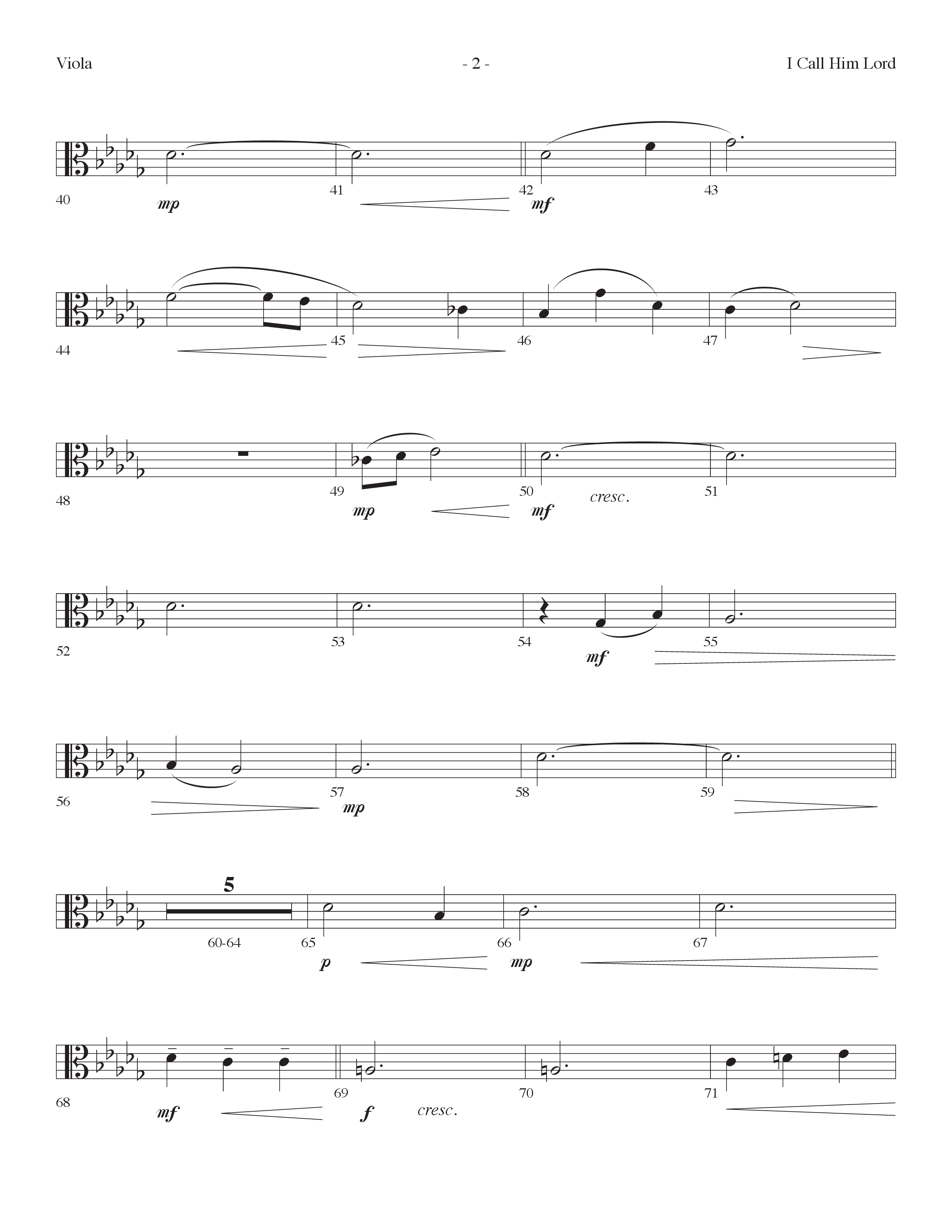 I Call Him Lord (Choral Anthem SATB) Viola (Lifeway Choral / Arr. Cliff Duren)