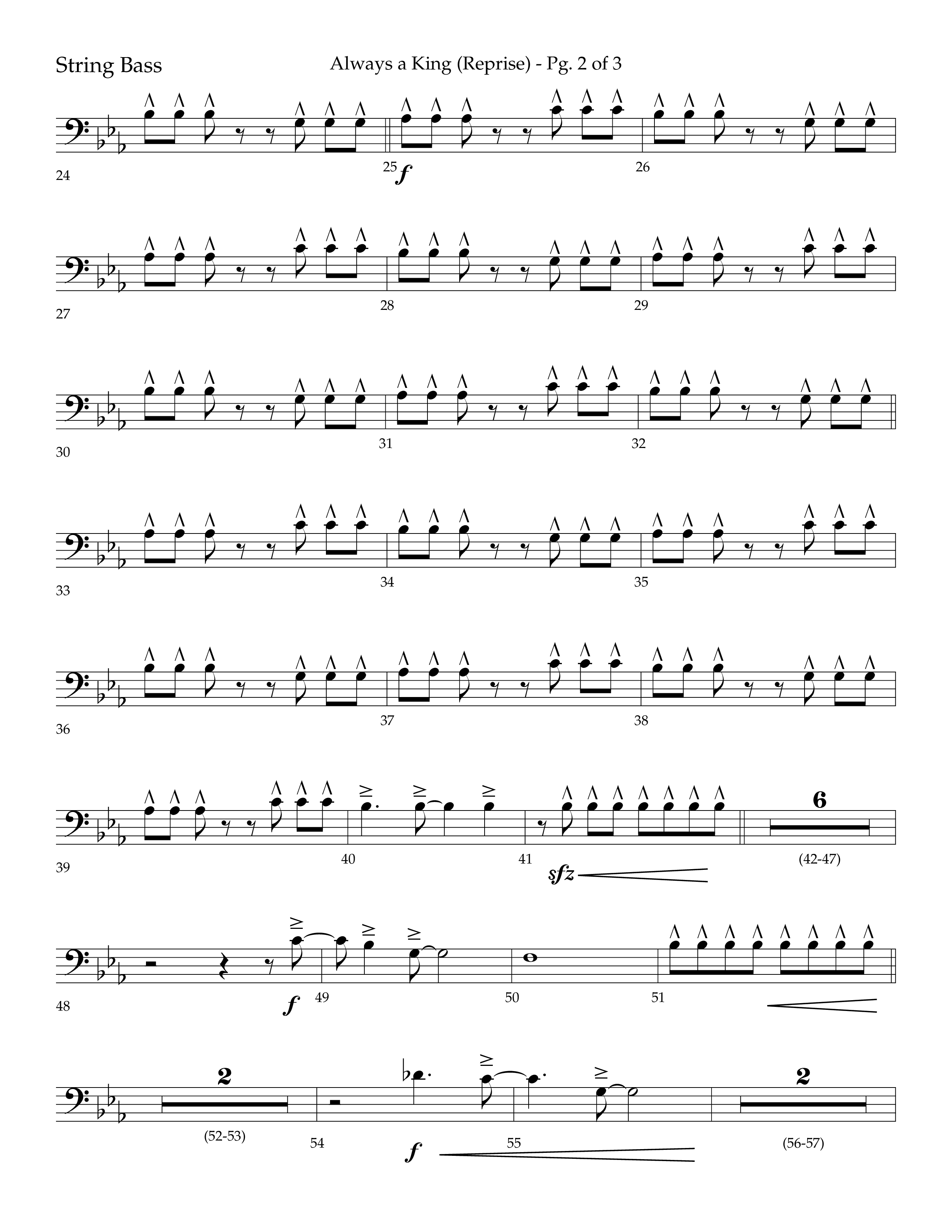 Always A King (Reprise) (Choral Anthem SATB) String Bass (Lifeway Choral / Arr. John Bolin / Arr. Don Koch)