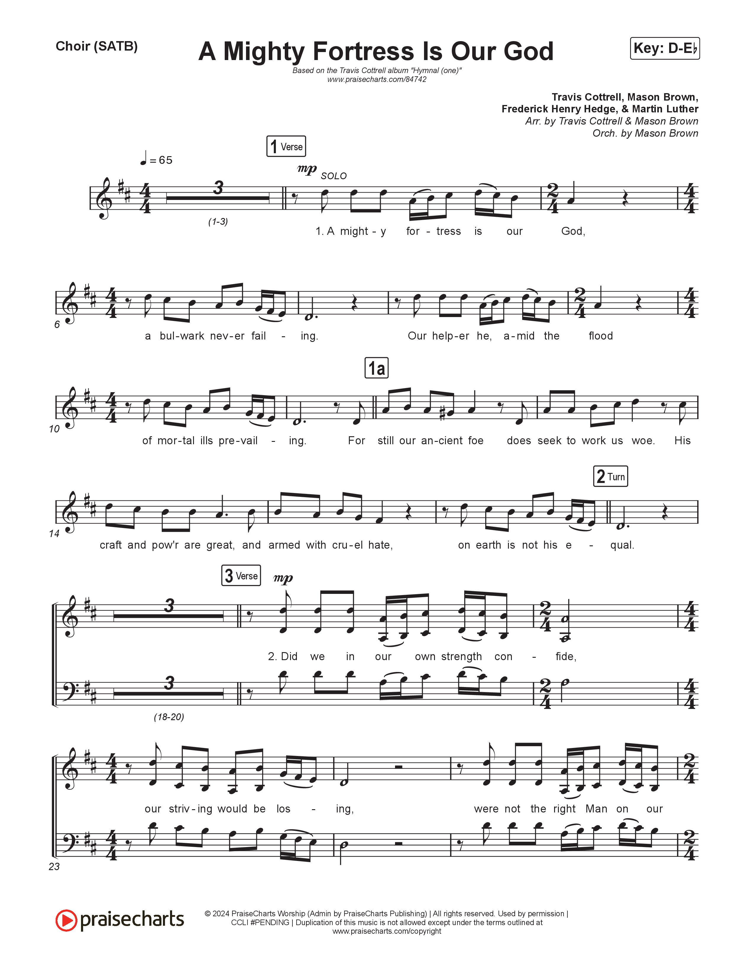 Hymnal (one) (7 Song Collection) Choir Sheets (SATB) (Travis Cottrell / Arr. Mason Brown)