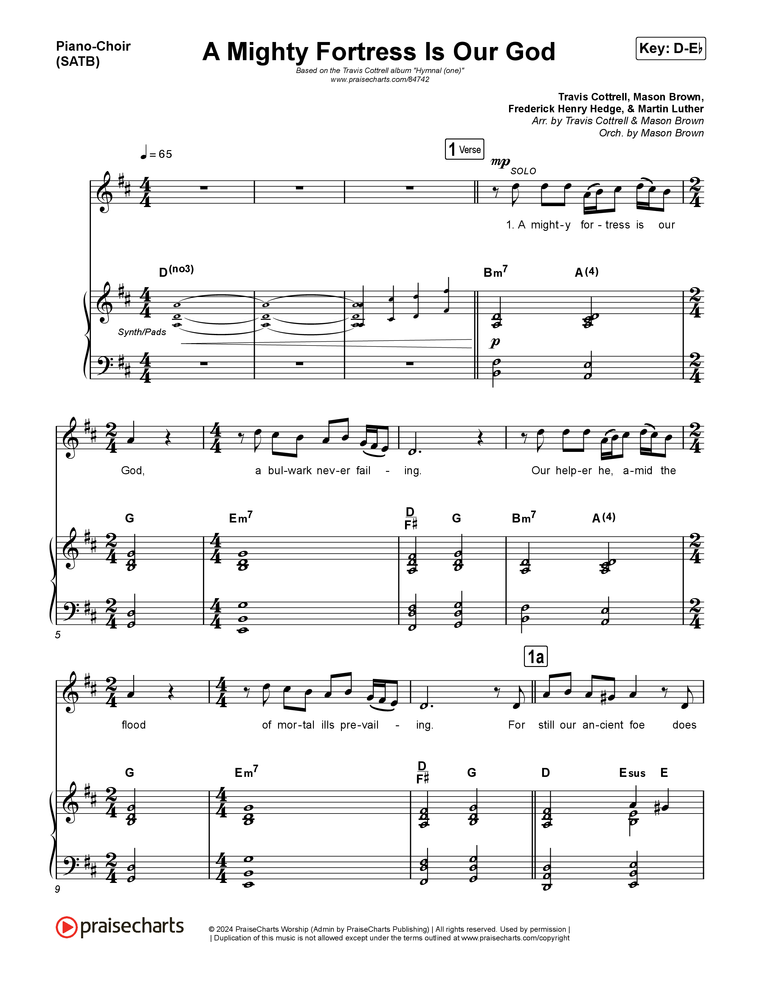 Hymnal (one) (7 Song Collection) Piano/Vocals (SATB) (Travis Cottrell / Arr. Mason Brown)