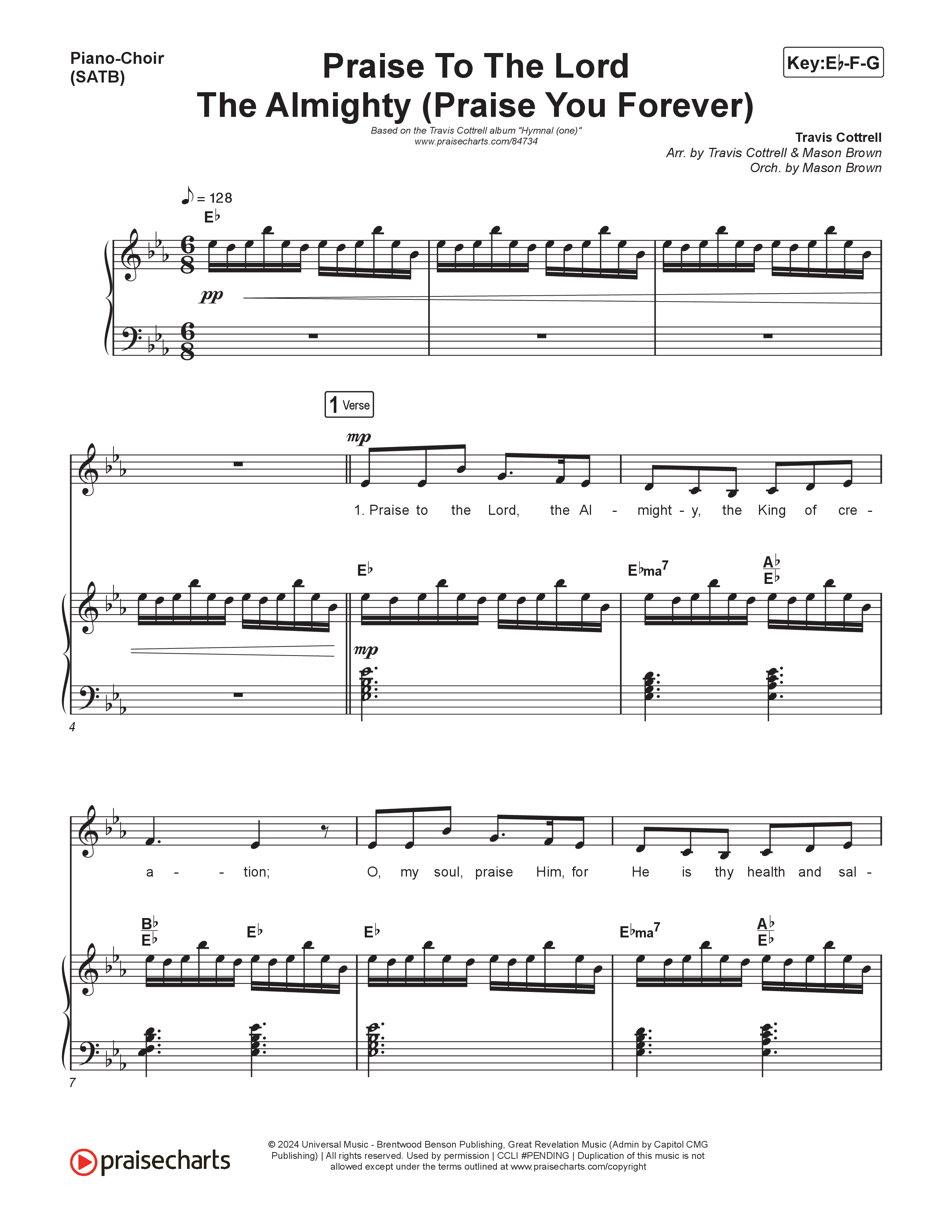 Hymnal (one) (7 Song Collection) Song 2 (Piano SATB) (Travis Cottrell / Arr. Mason Brown)