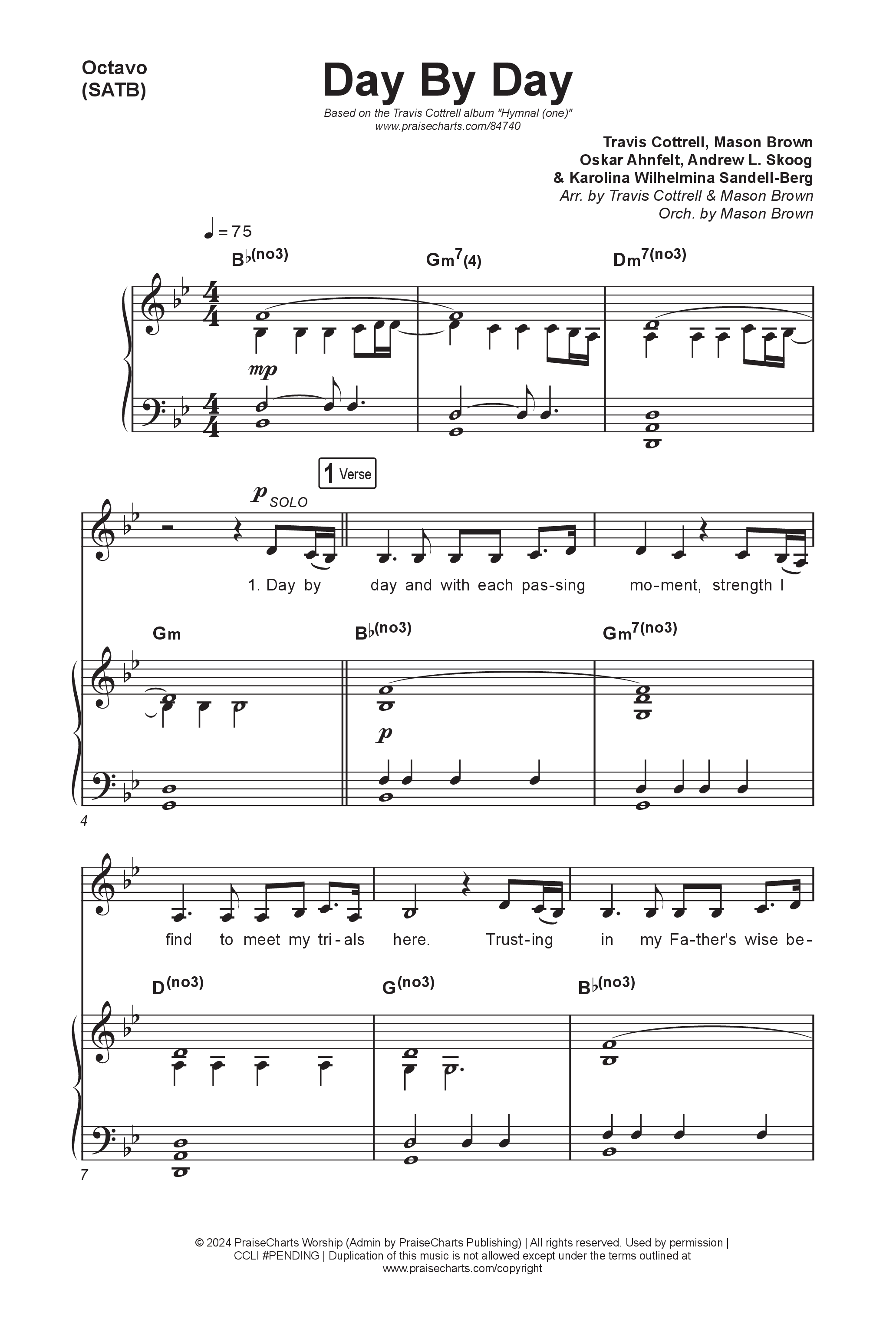 Hymnal (one) (7 Song Collection) Song 4 (Octavo SATB) (Travis Cottrell / Arr. Mason Brown)