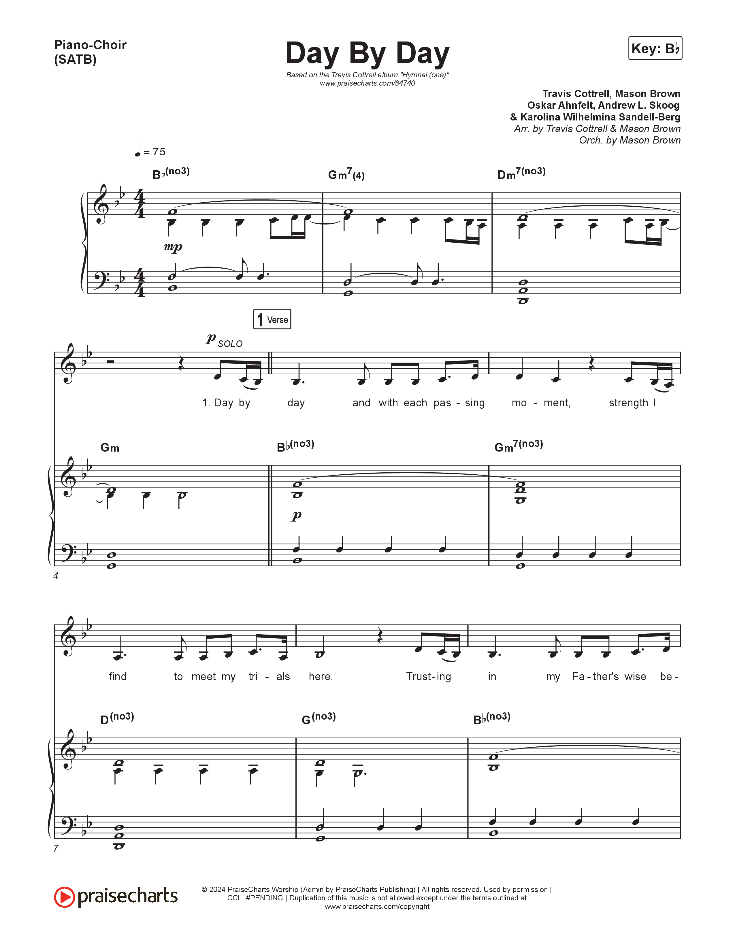 Hymnal (one) (7 Song Collection) Song 4 (Piano SATB) (Travis Cottrell / Arr. Mason Brown)